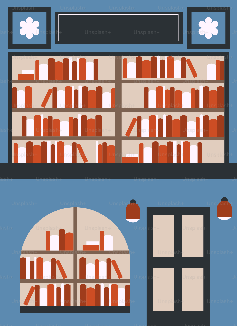 Ein Raum mit einem Bücherregal voller Bücher