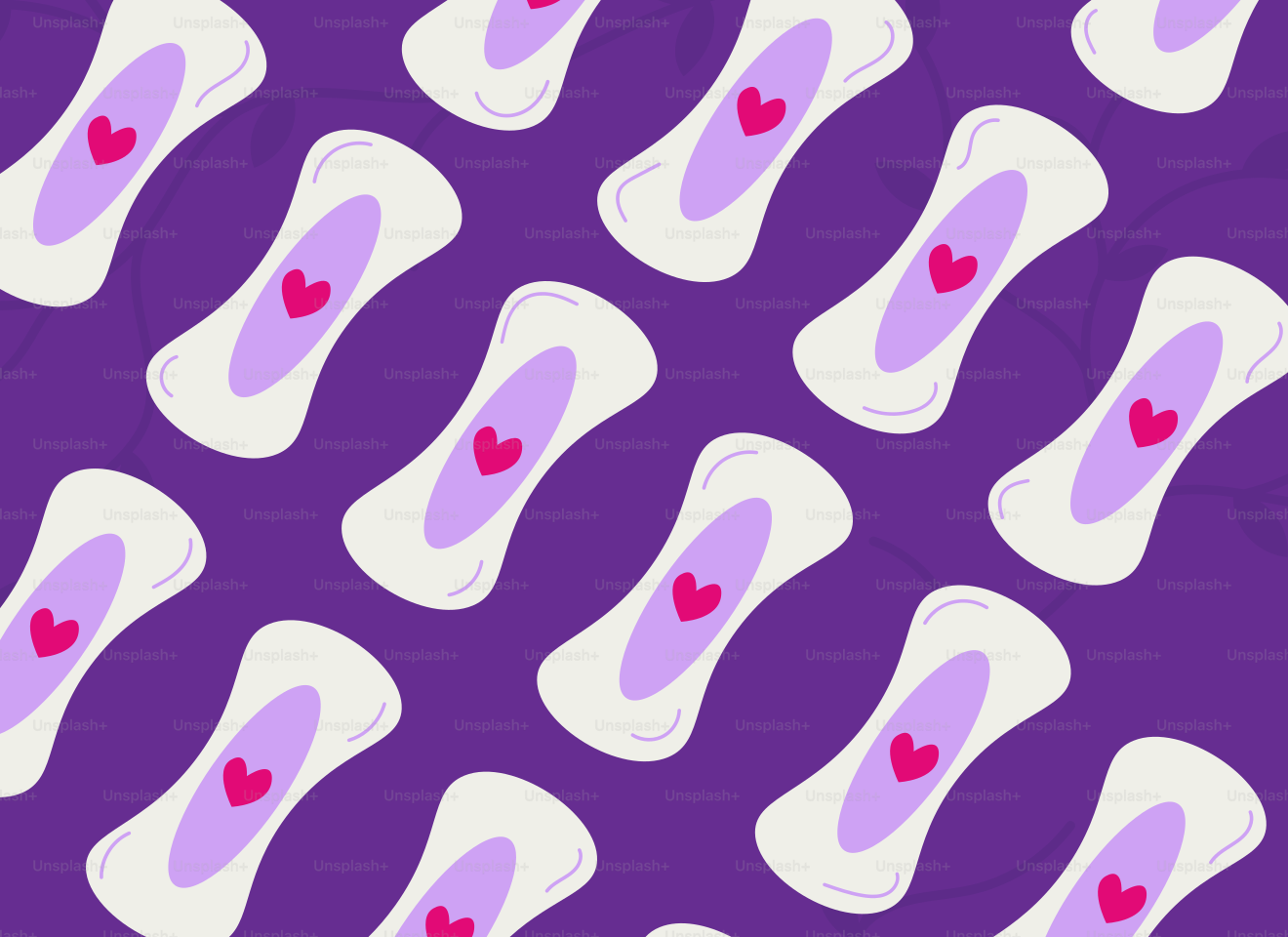 A purple and white pattern with hearts on it