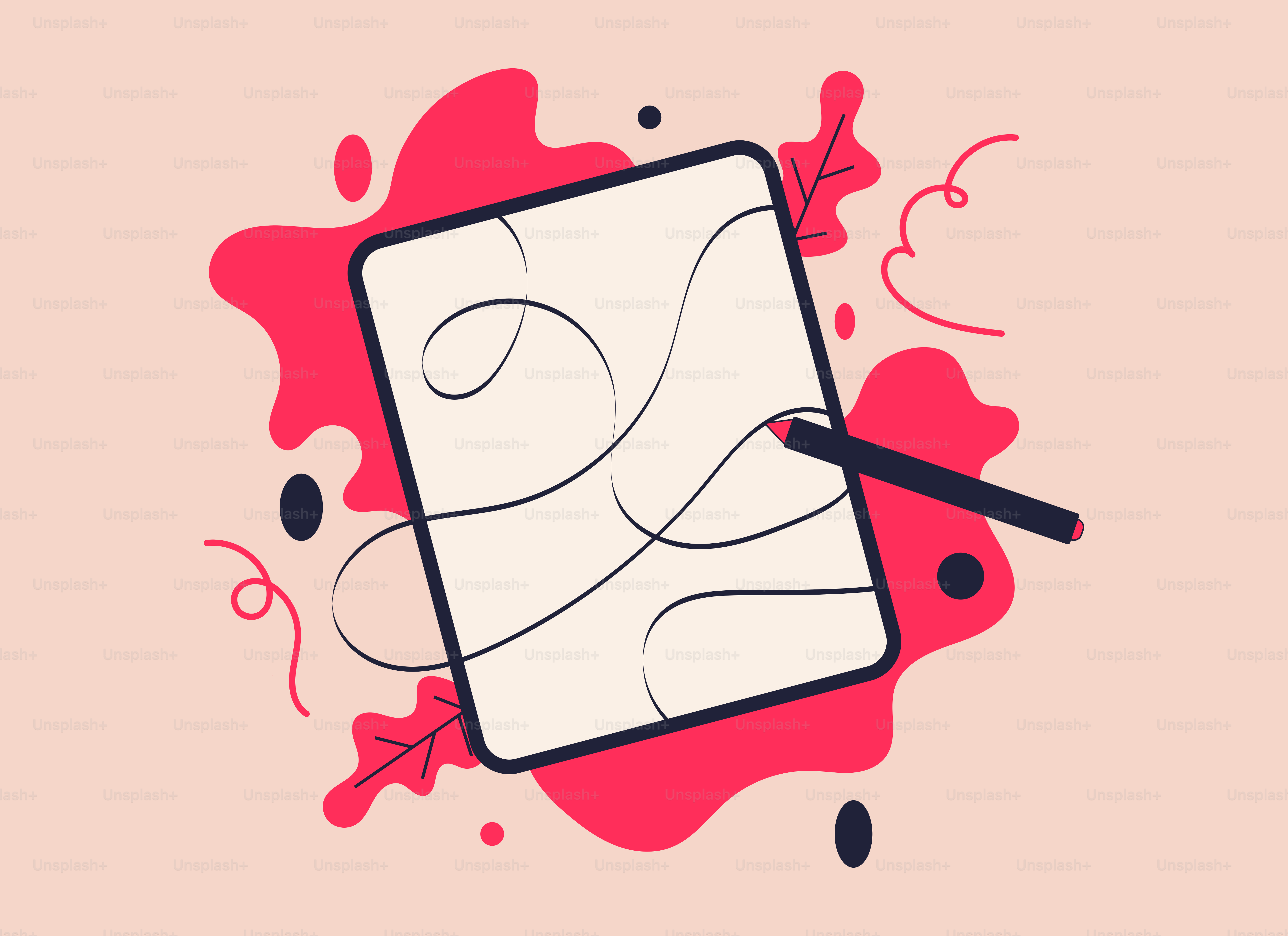 Ein quadratisches Stück Papier mit einem Bleistift darauf
