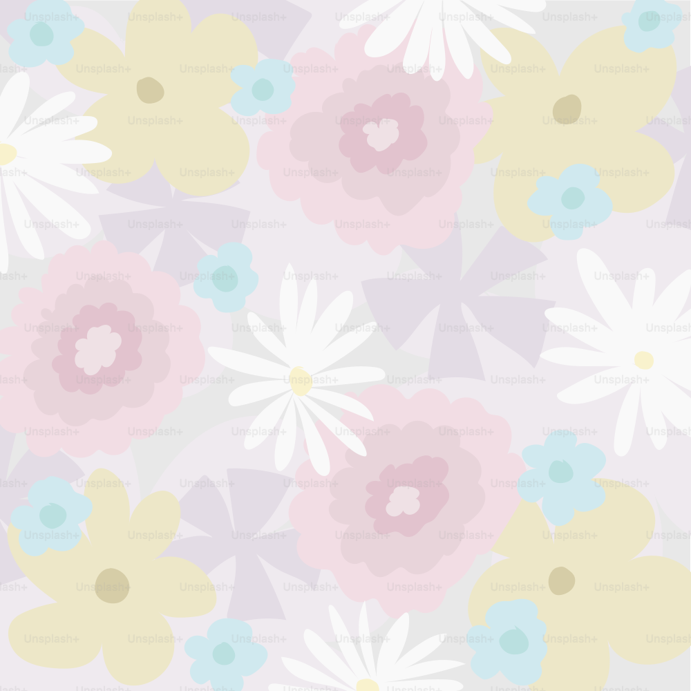 A pattern of flowers on a white background