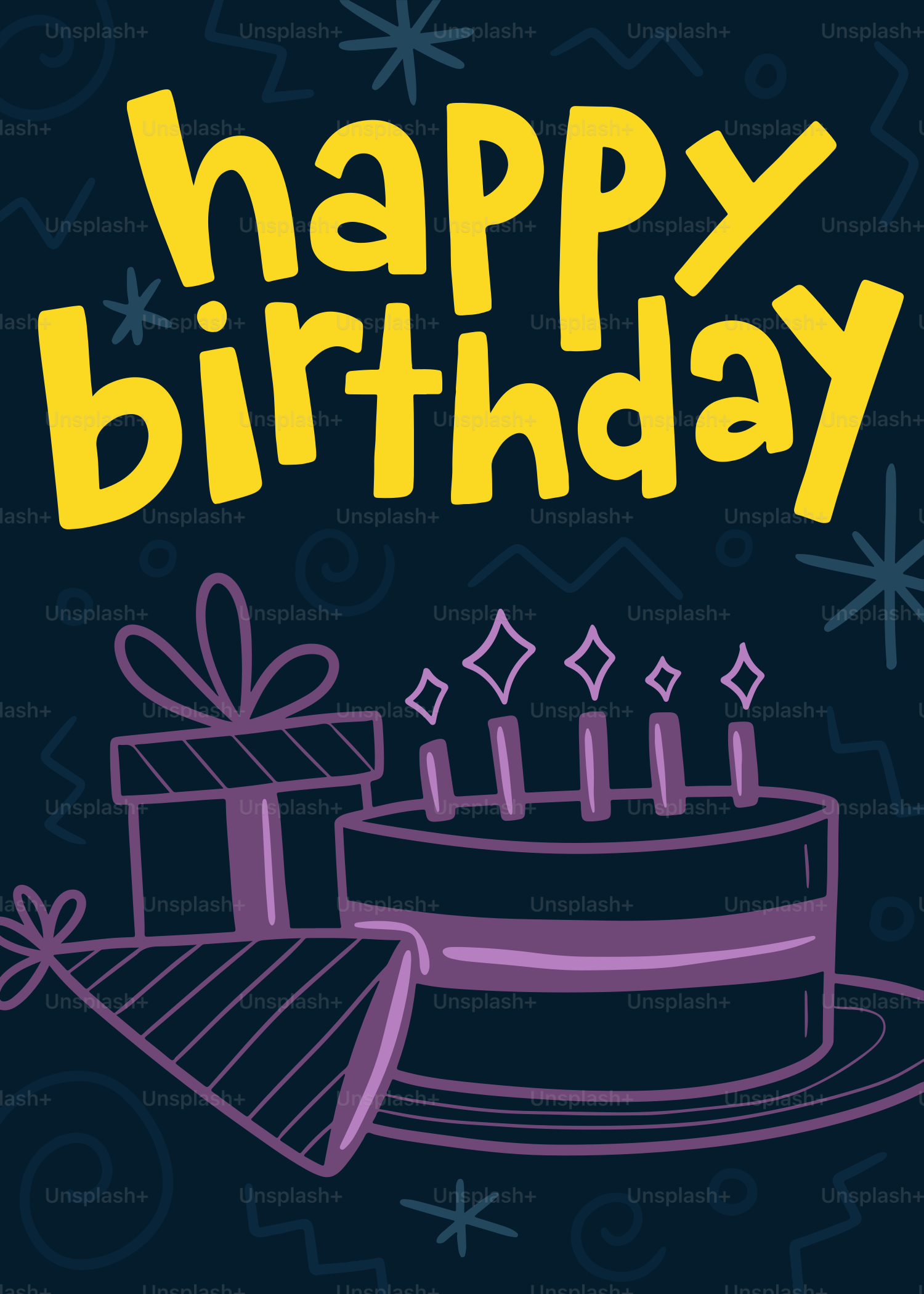 Una torta di compleanno a livelli con candele colorate vettoriale –  Immagine gratis di Illustrazione su Unsplash, image size:3000x4200