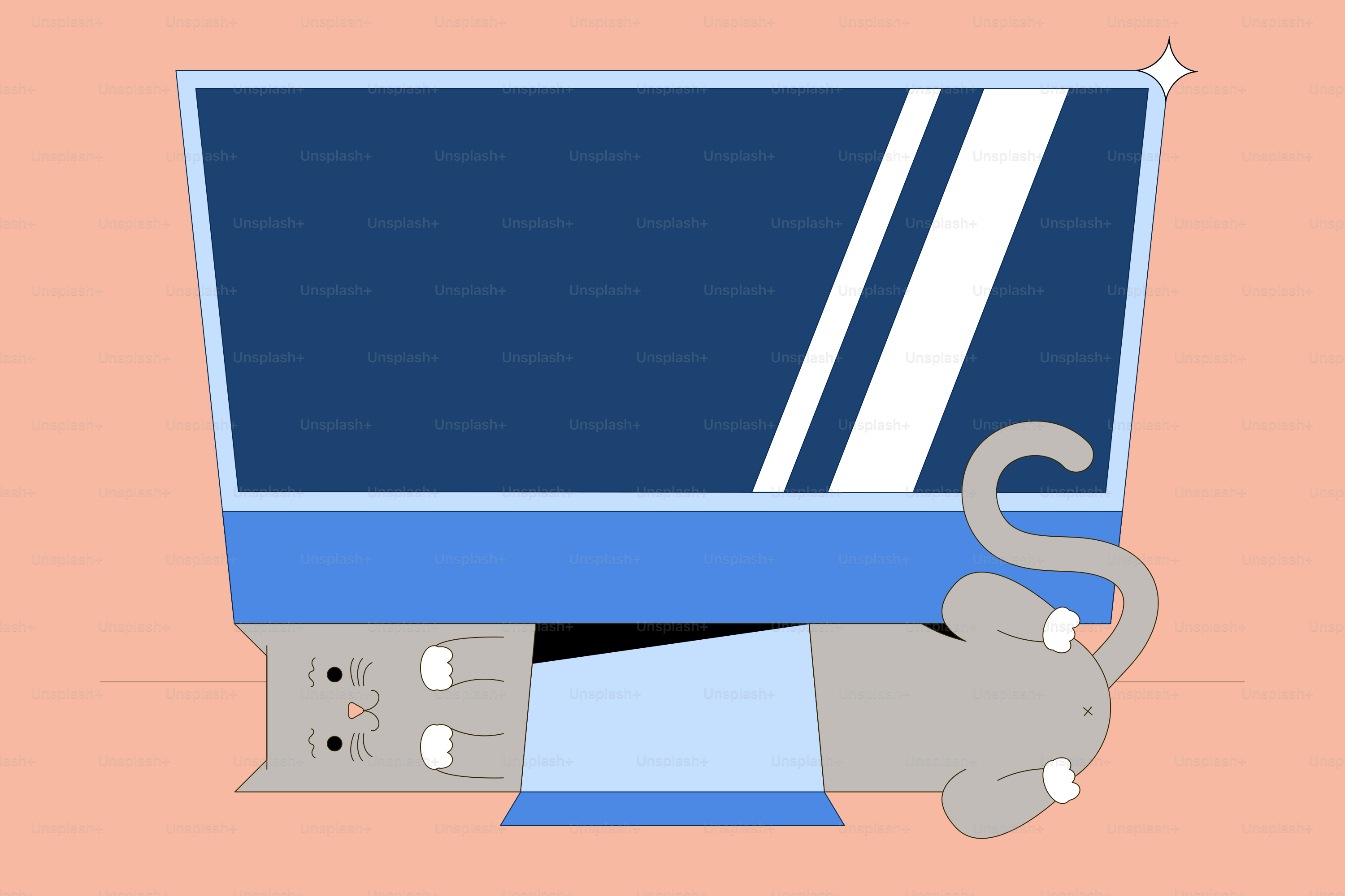 An elephant is hiding in a computer monitor