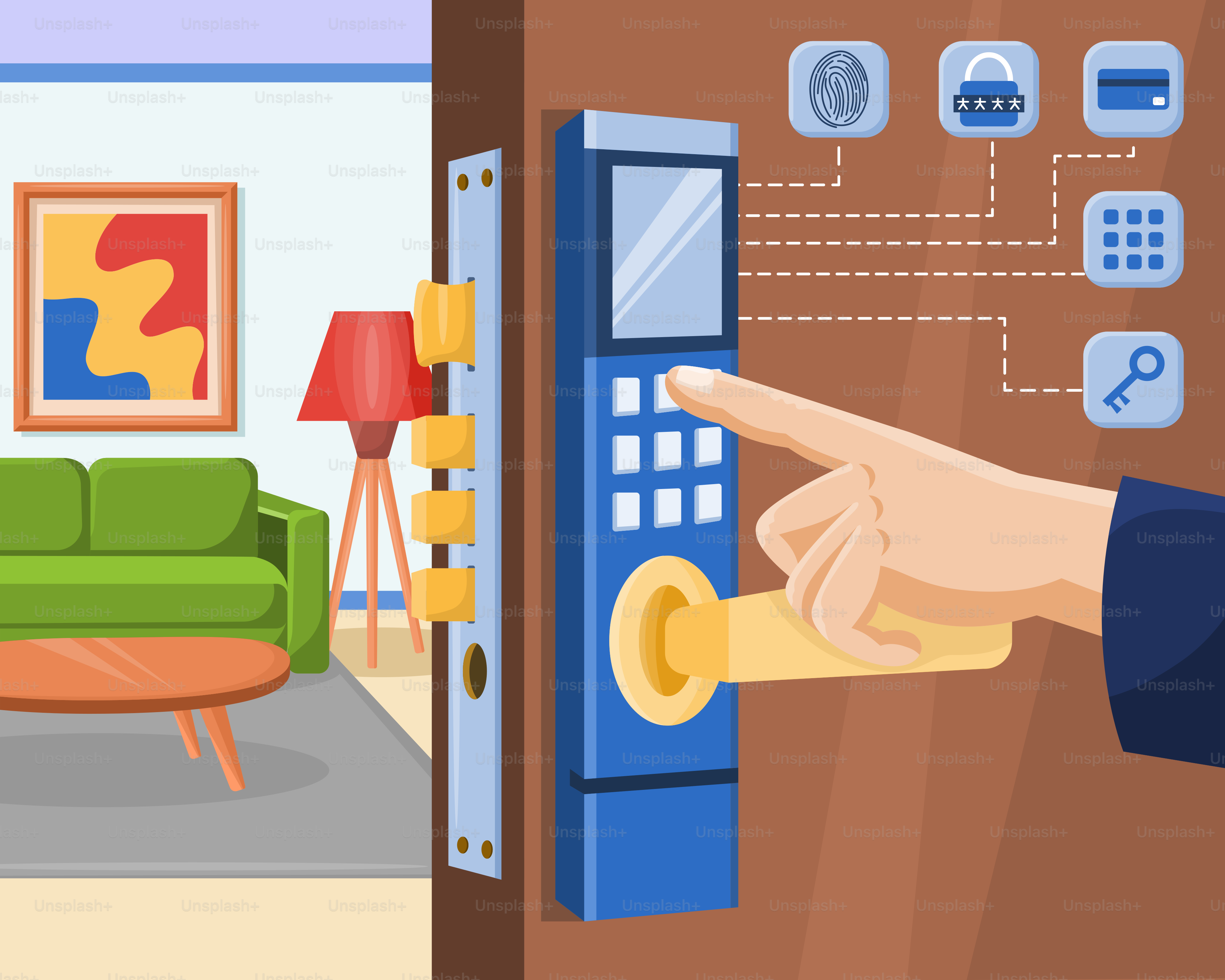 A person is pressing a button on a door