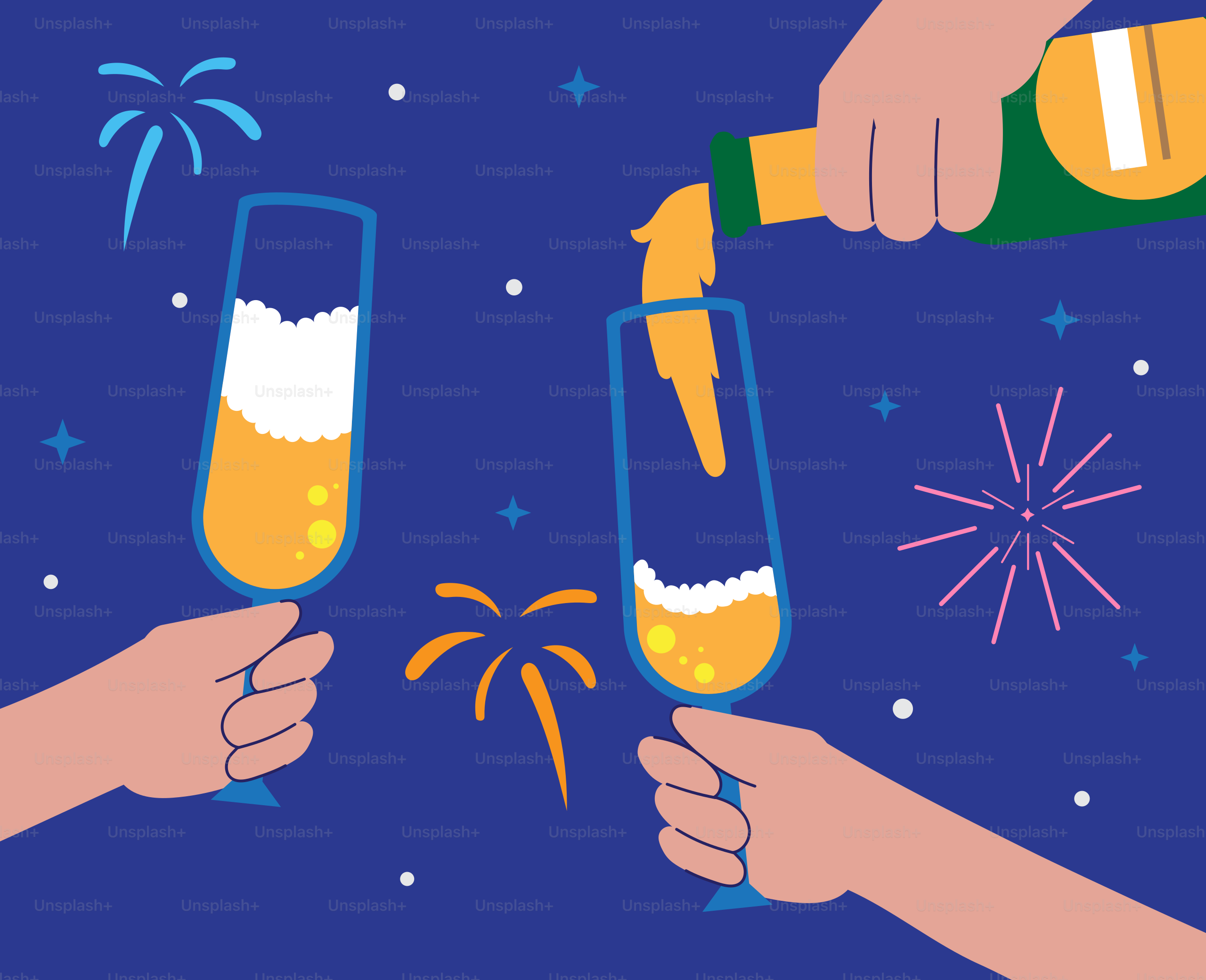 A group of people toasting with glasses of champagne vector – Vector ...
