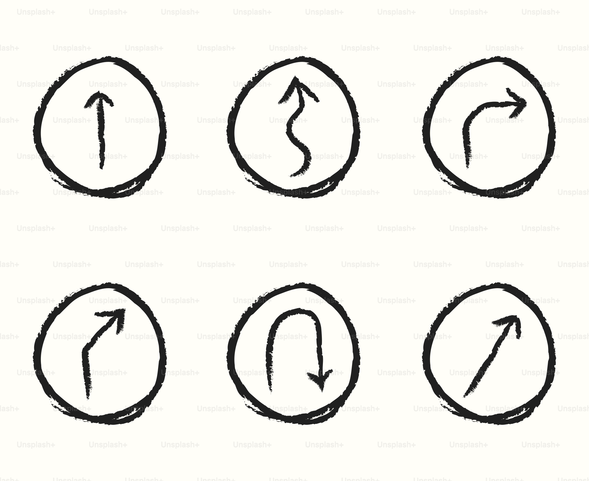 A drawing of a circle with arrows in it