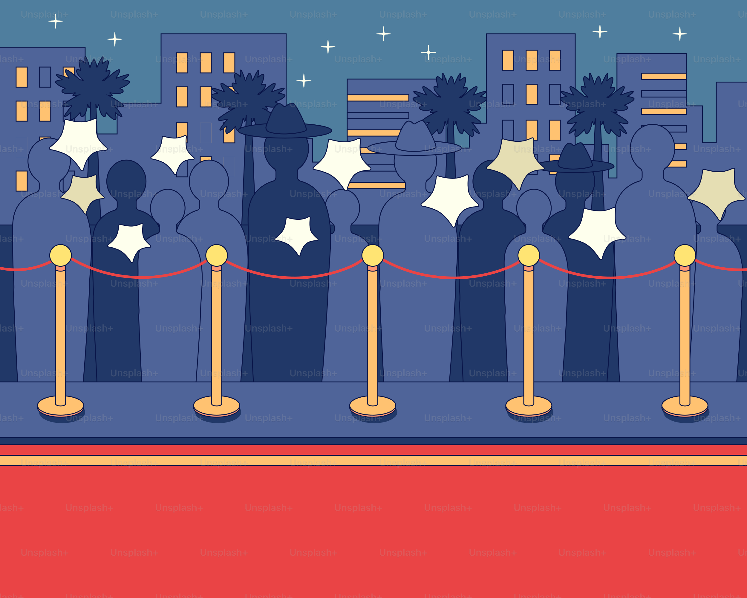 A crowd of people standing in front of a red carpet