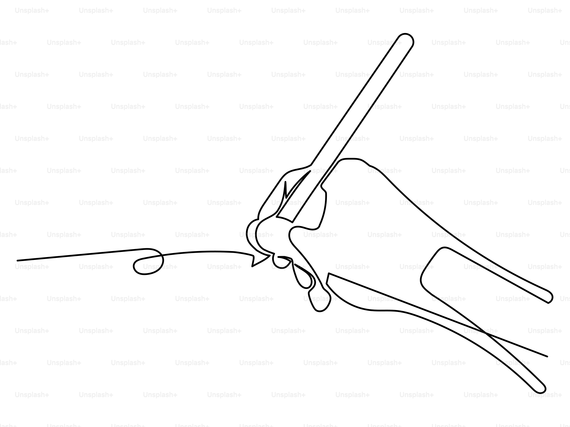 A line drawing of a hand holding a baseball bat