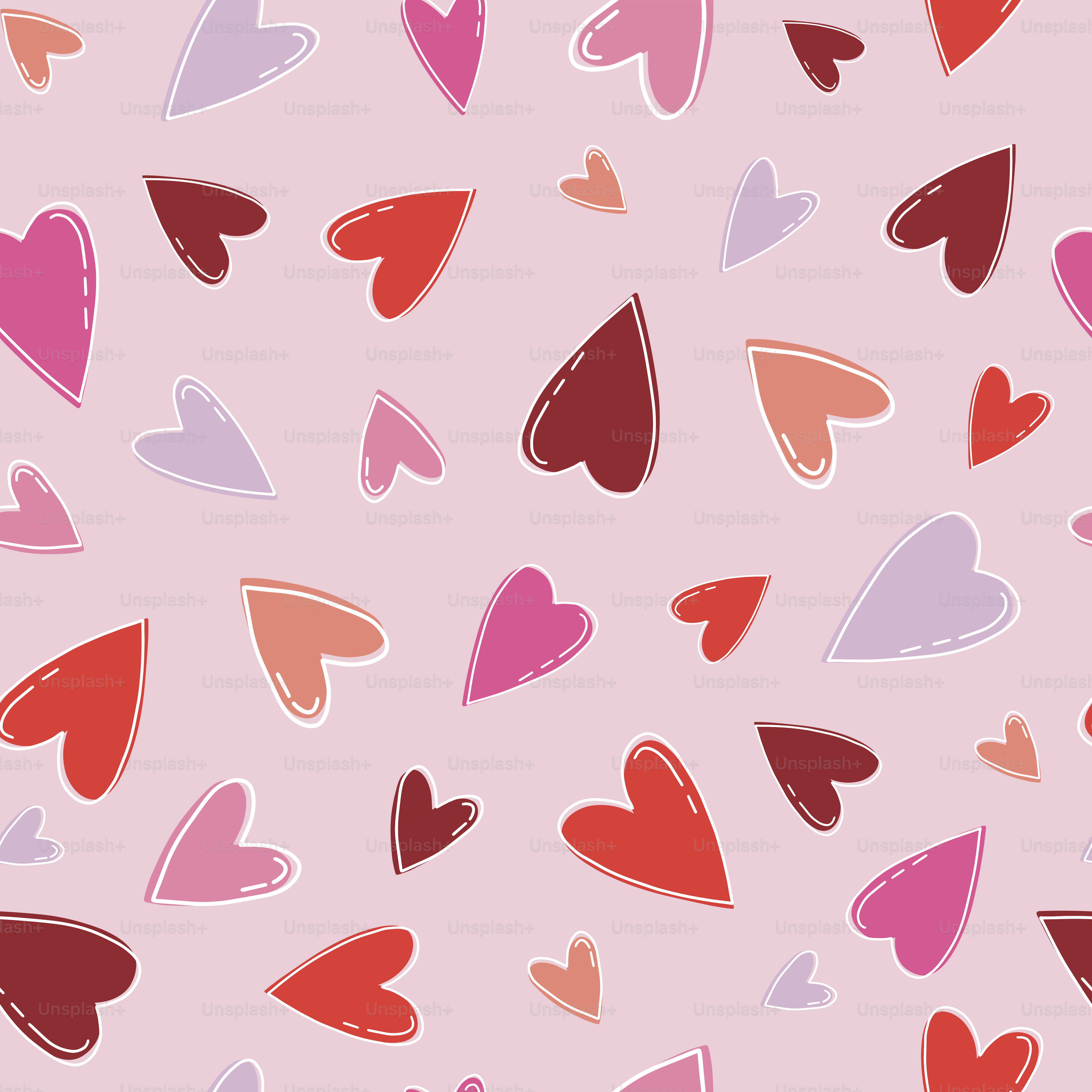 A lot of hearts on a pink background
