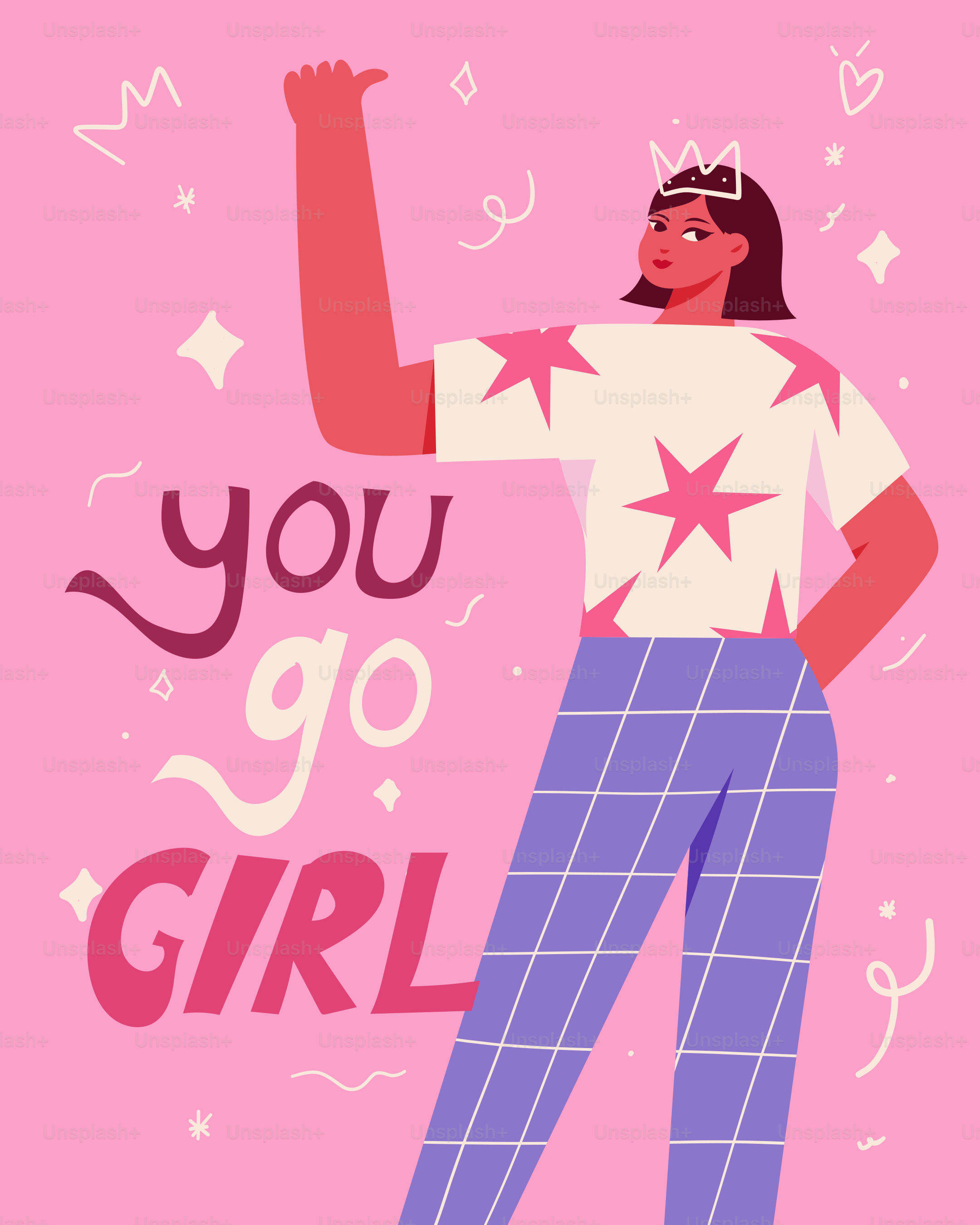 A woman in pajamas and a t - shirt that says, you go girl