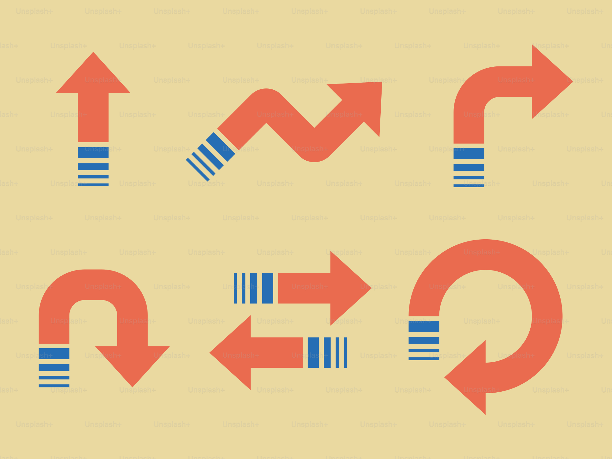 A set of arrows pointing in different directions