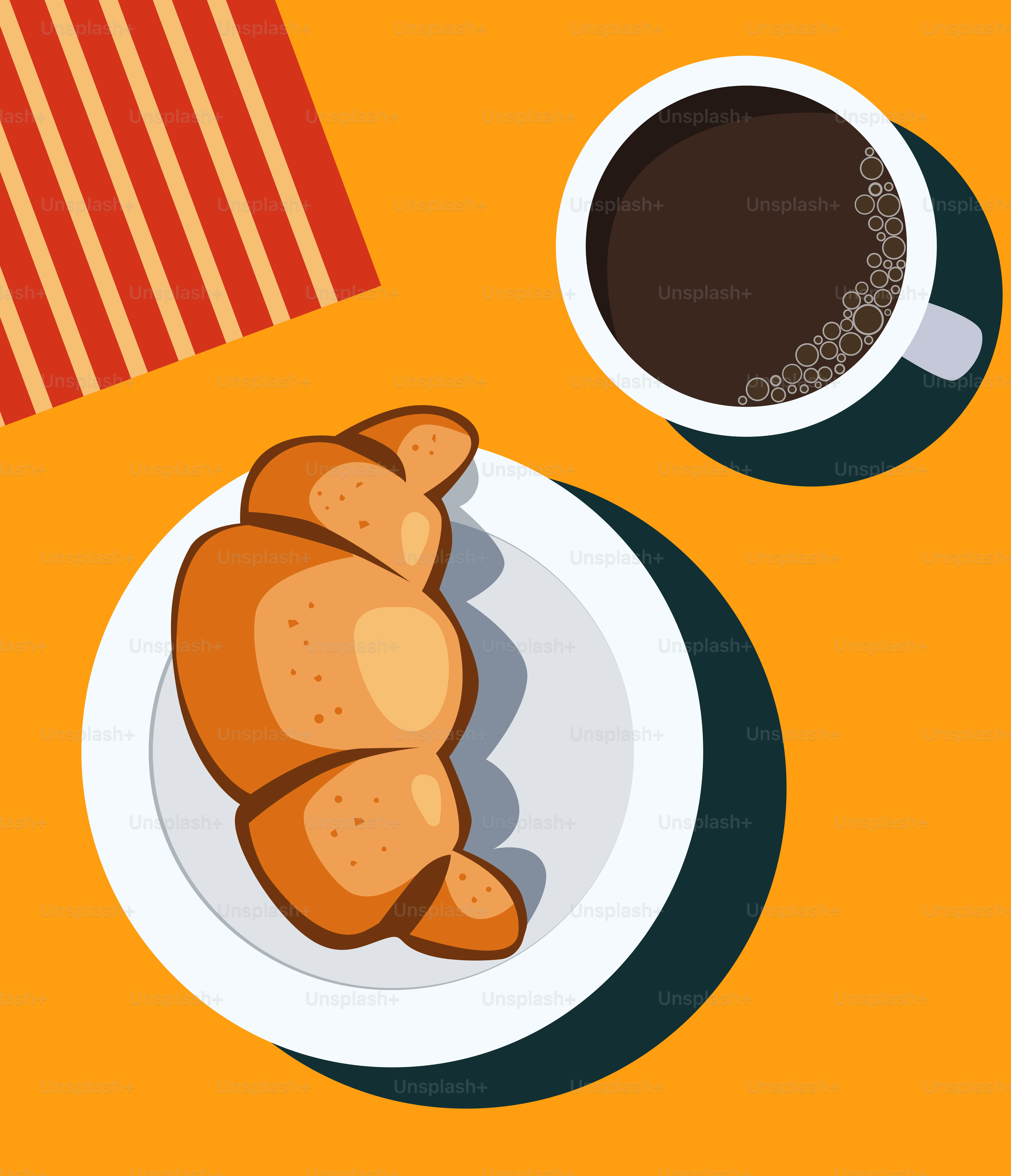 A plate of food next to a cup of coffee