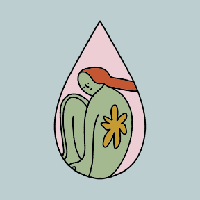 A drawing of a cactus in a drop of water