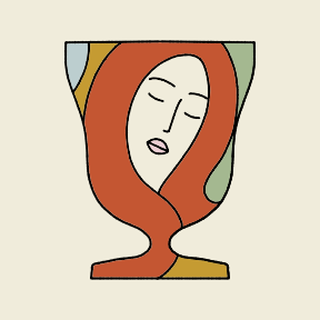 Un disegno di una donna con gli occhi chiusi