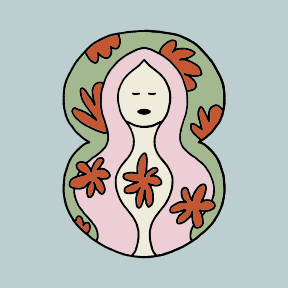 A drawing of a woman with long hair