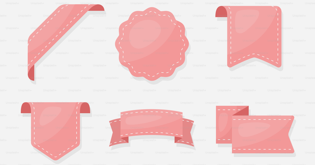 A set of pink ribbons and labels vector – Illustration Image on Unsplash