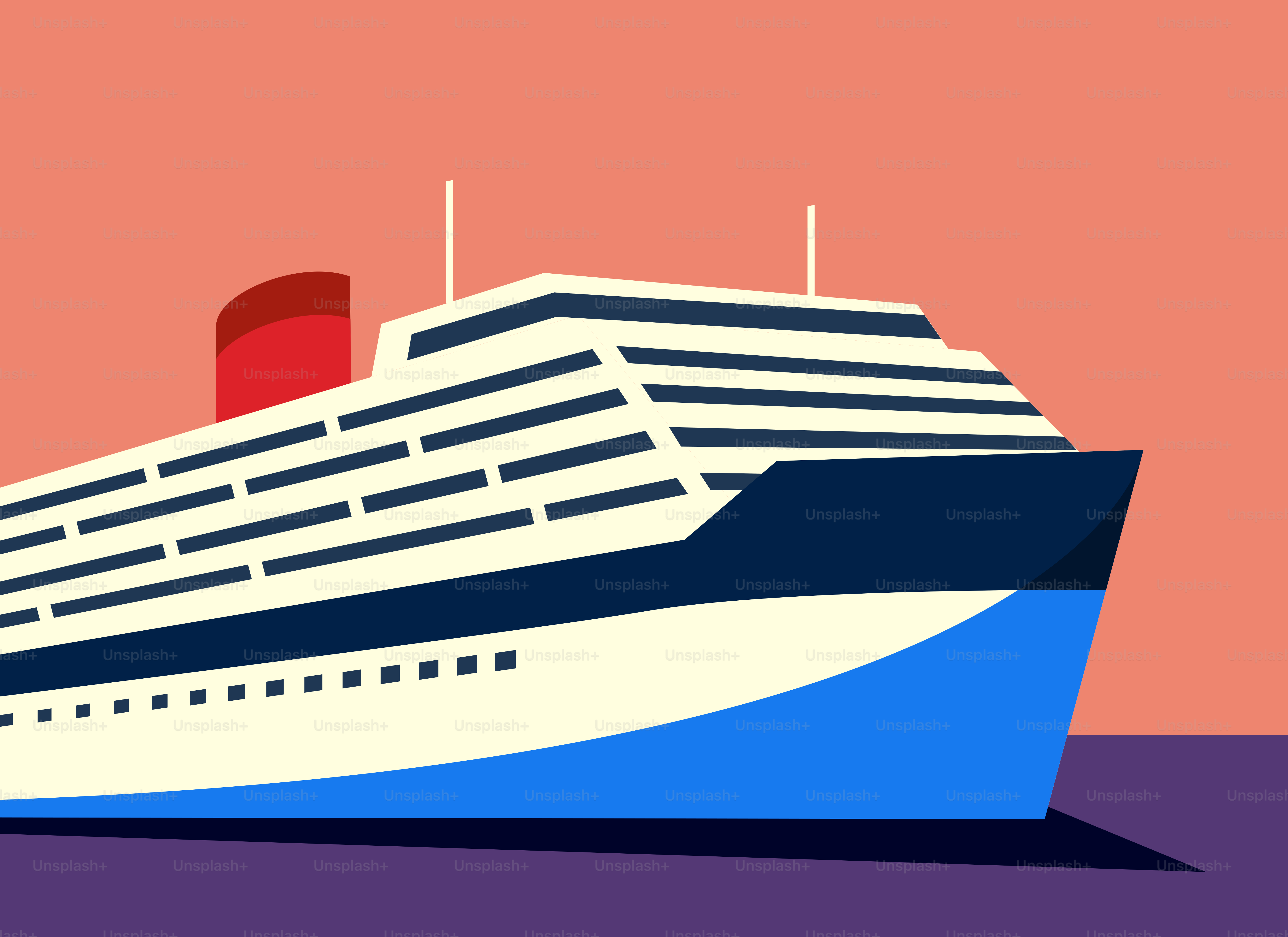 A cruise ship floating on a body of water