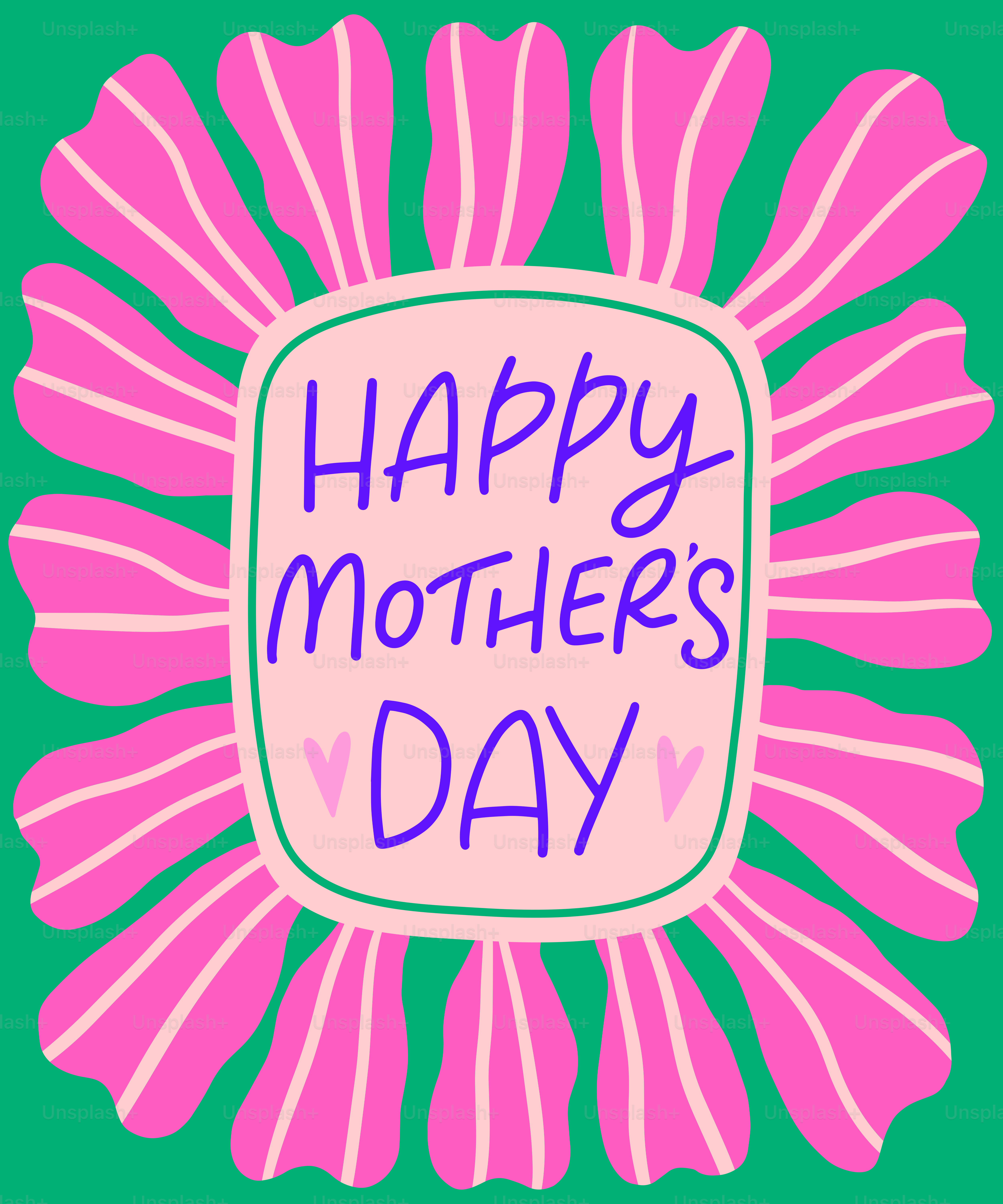 A pink flower with the words happy mother's day on it