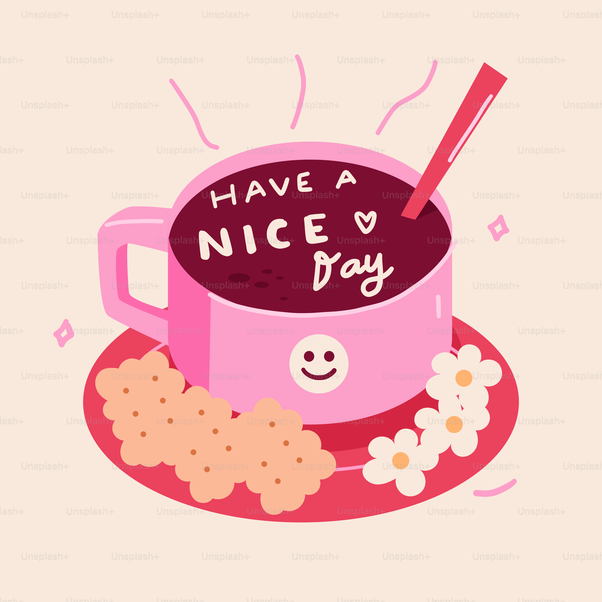 A cup of coffee with a spoon on a plate