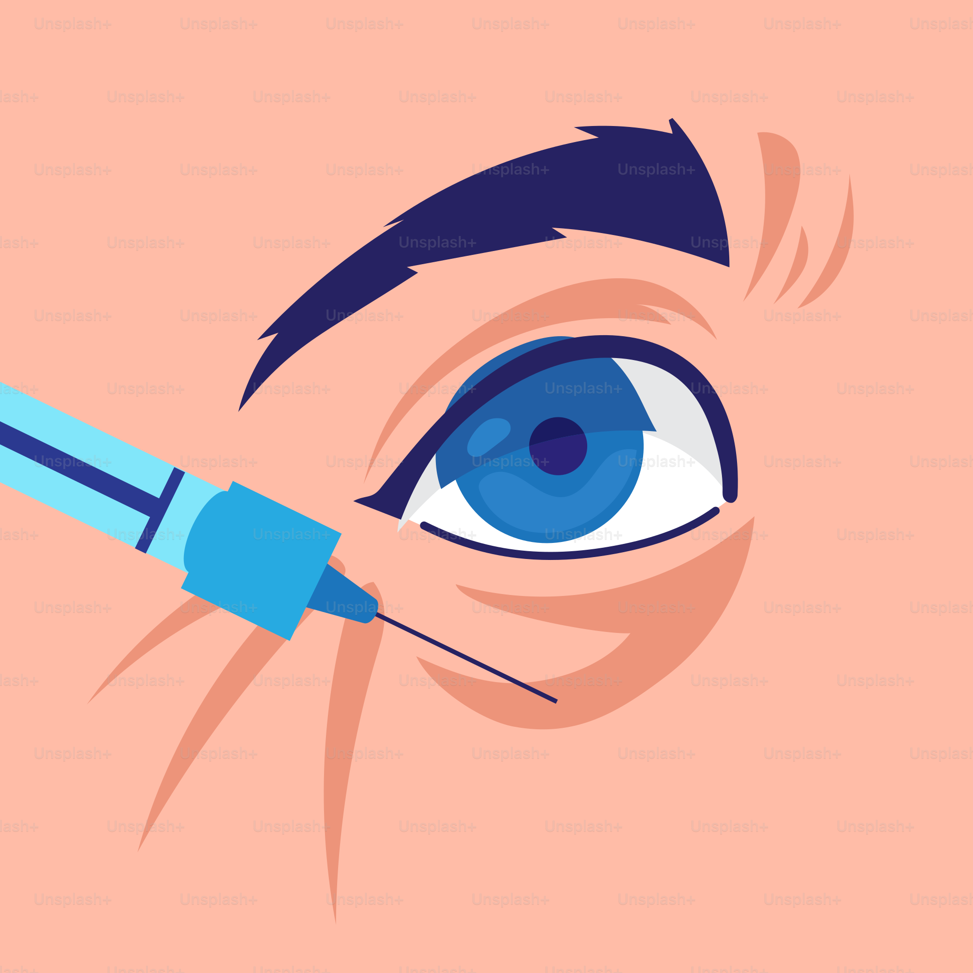 A person with a needle in their eye