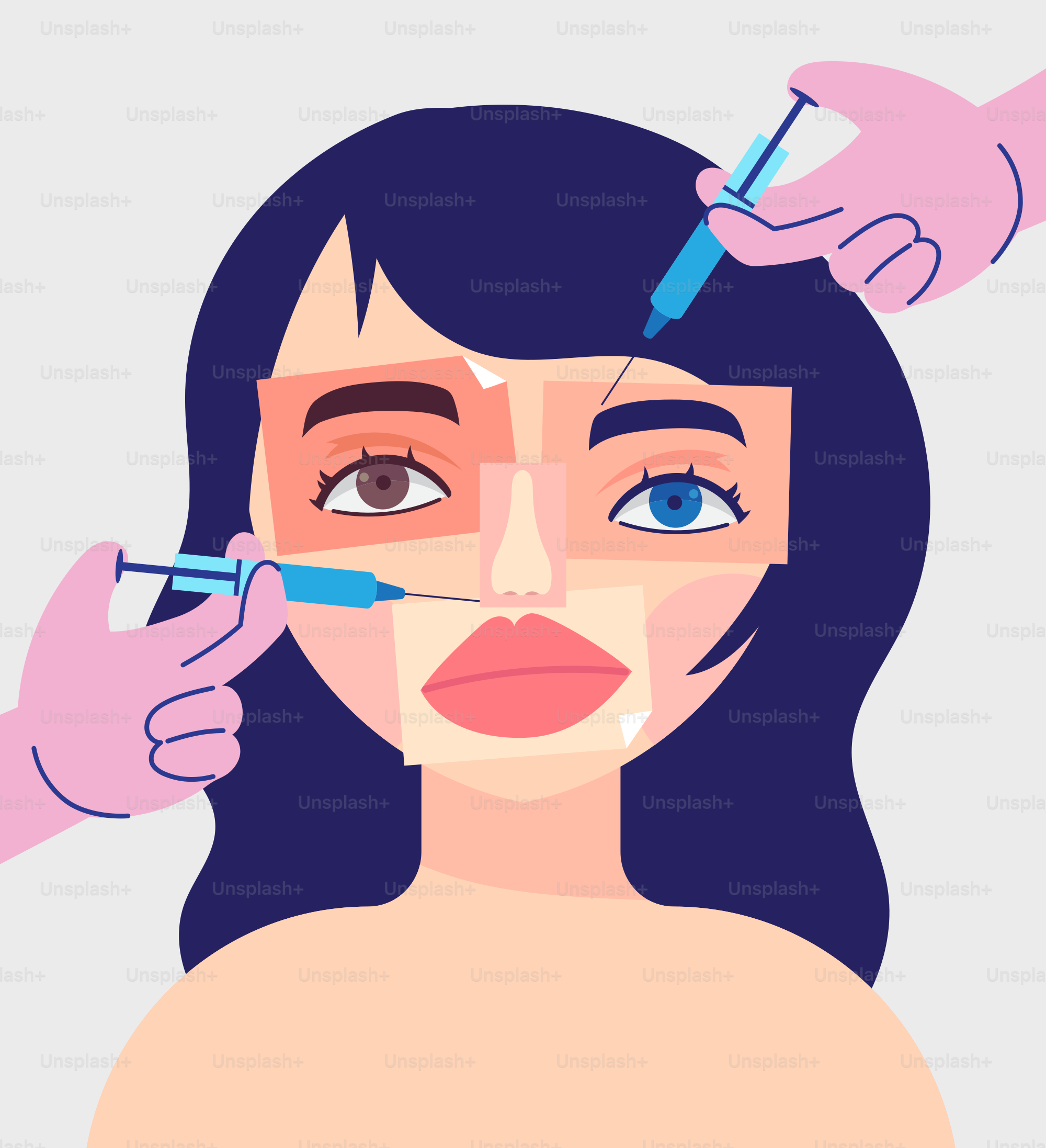 A woman getting her eyebrows done with a brush