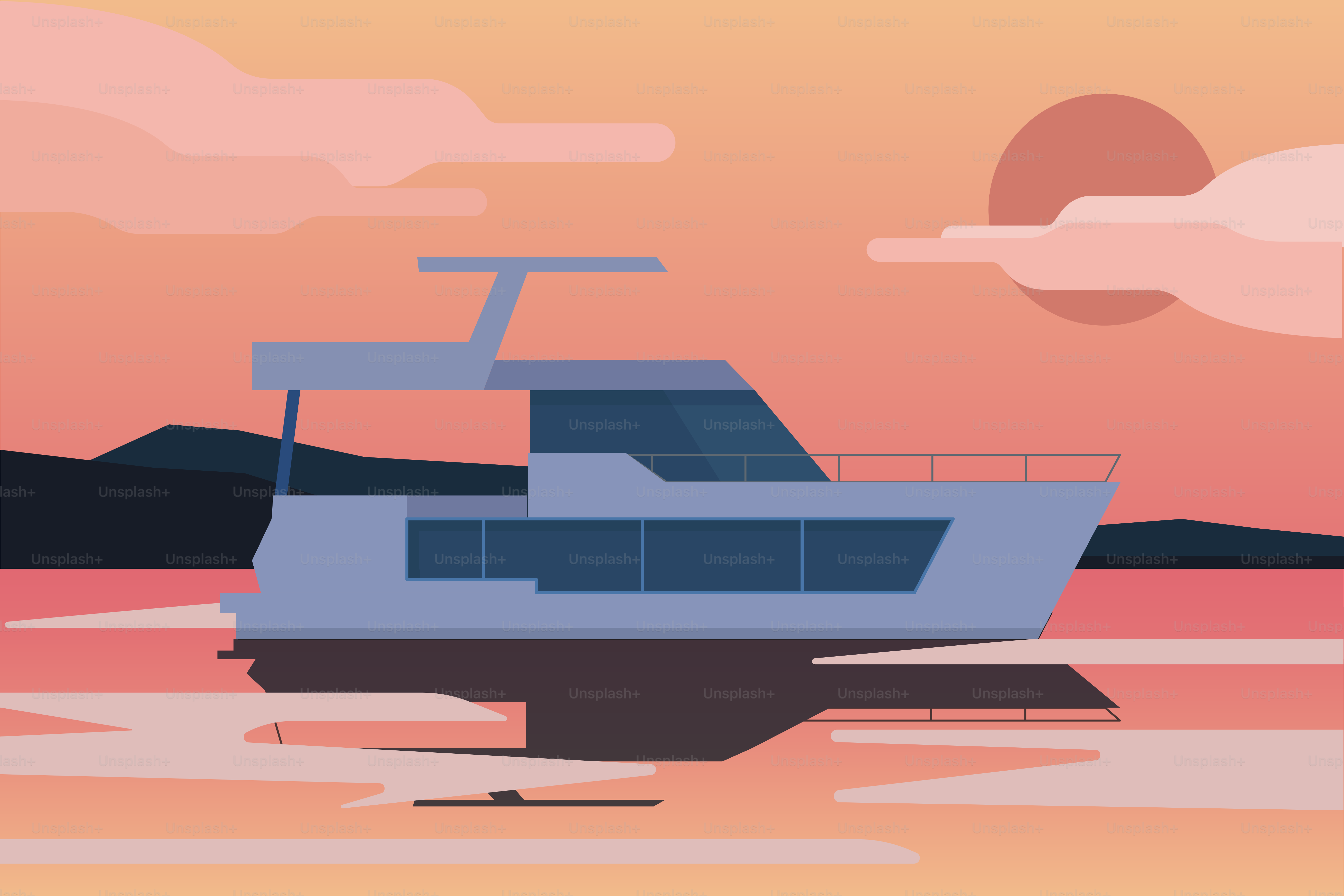 물 위에 떠 있는 배