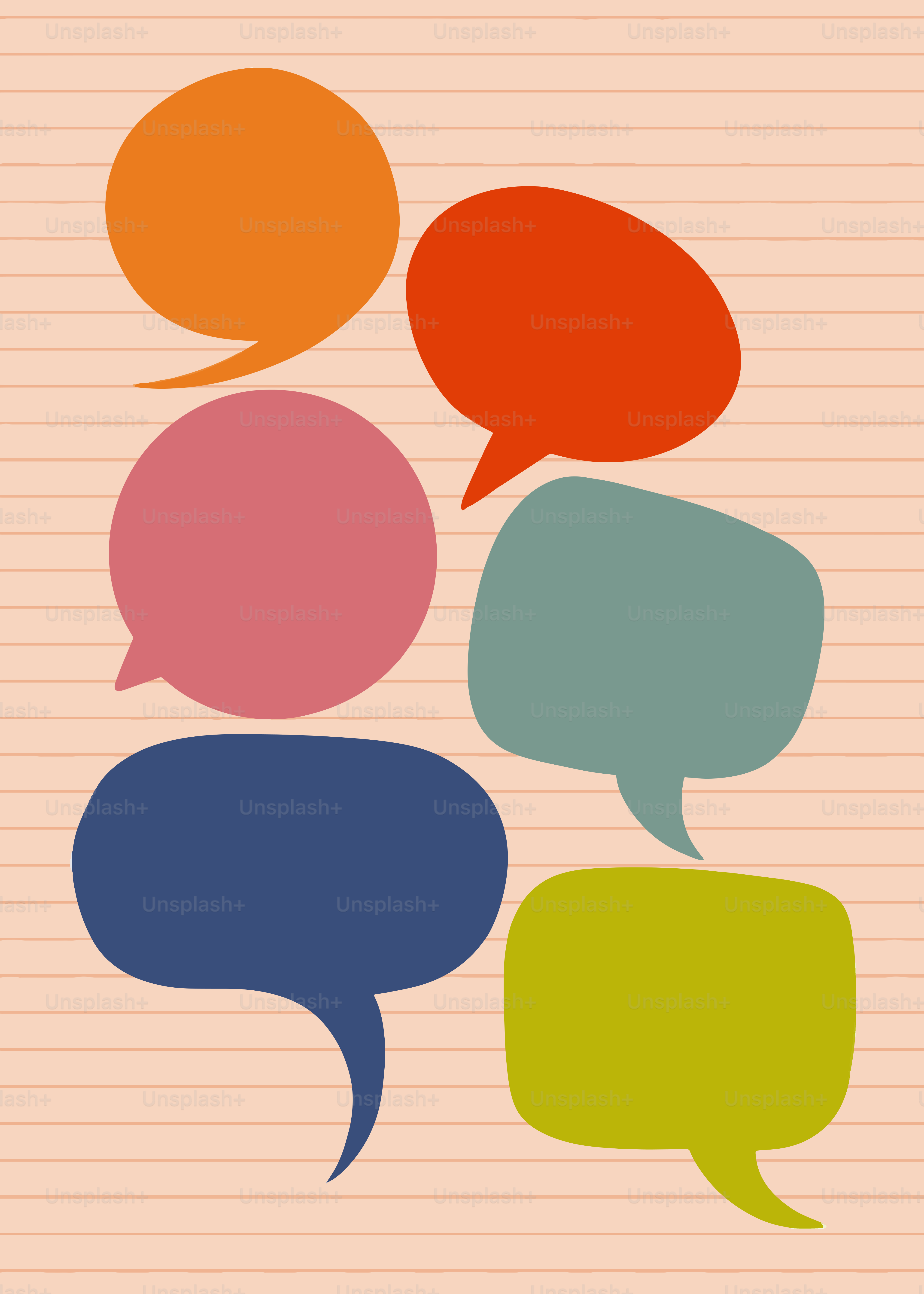 A group of speech bubbles sitting on top of each other