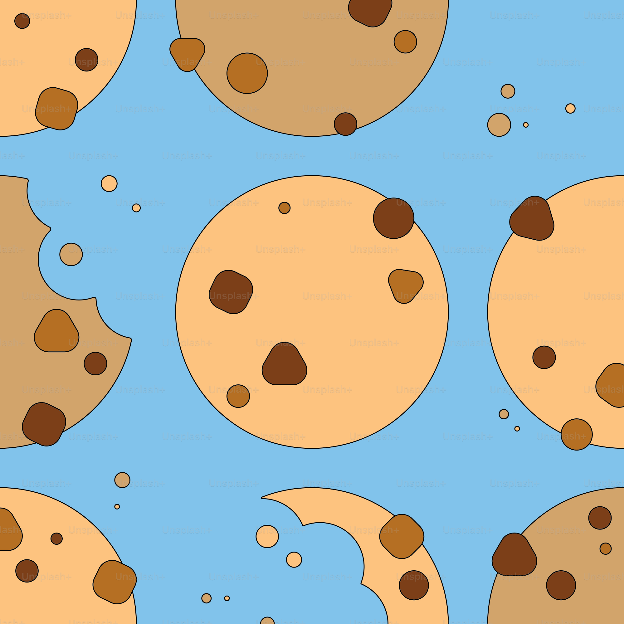 A bunch of cookies that are on a blue surface