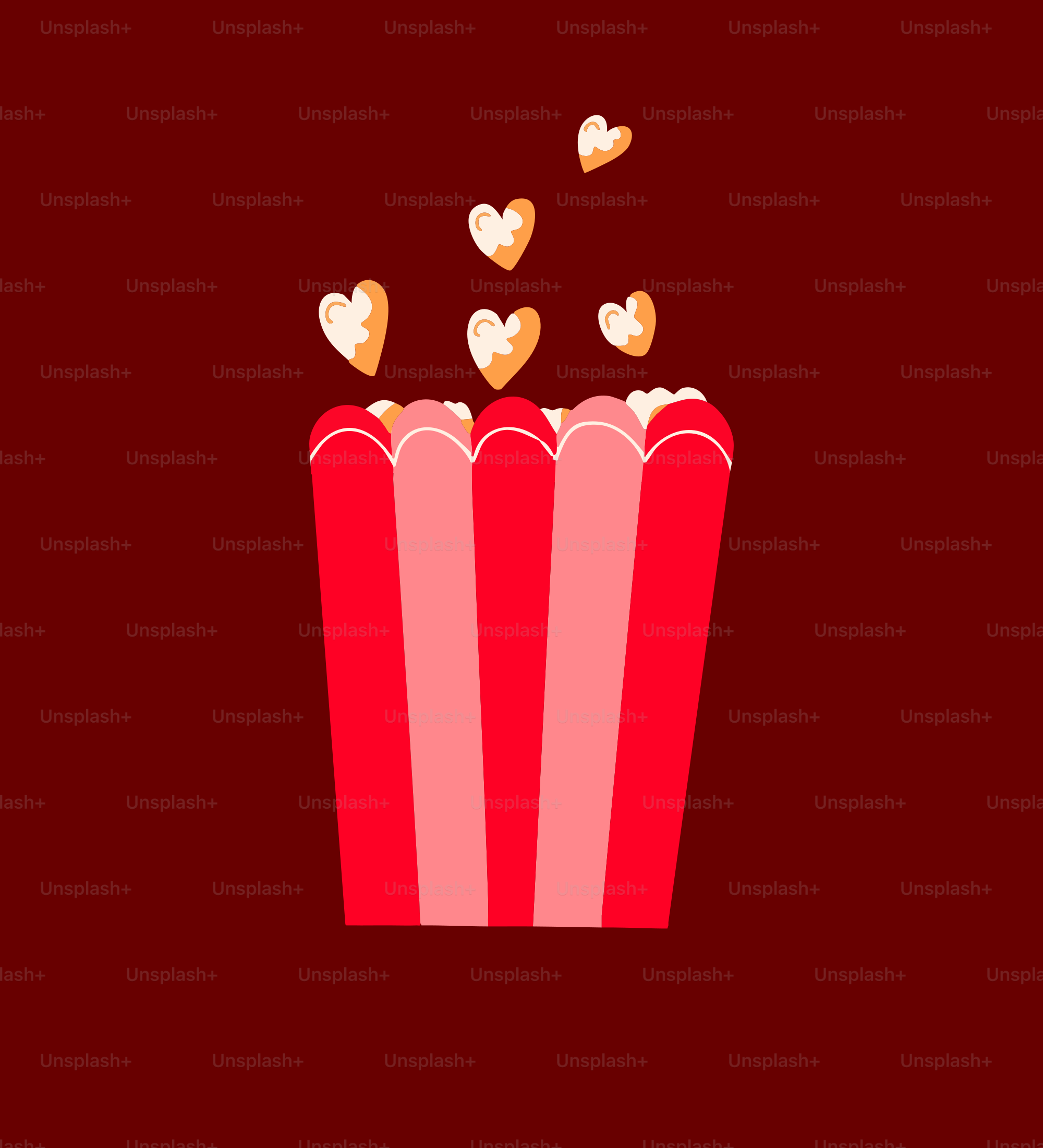 A red box with hearts flying out of it