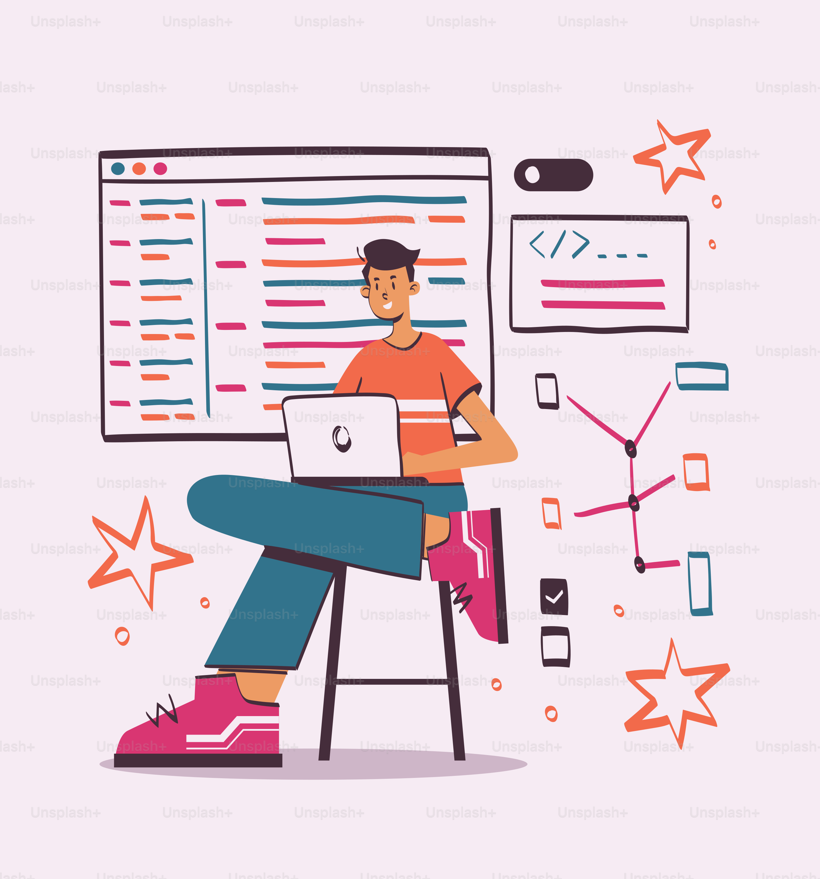 Un homme assis à un bureau avec un ordinateur portable