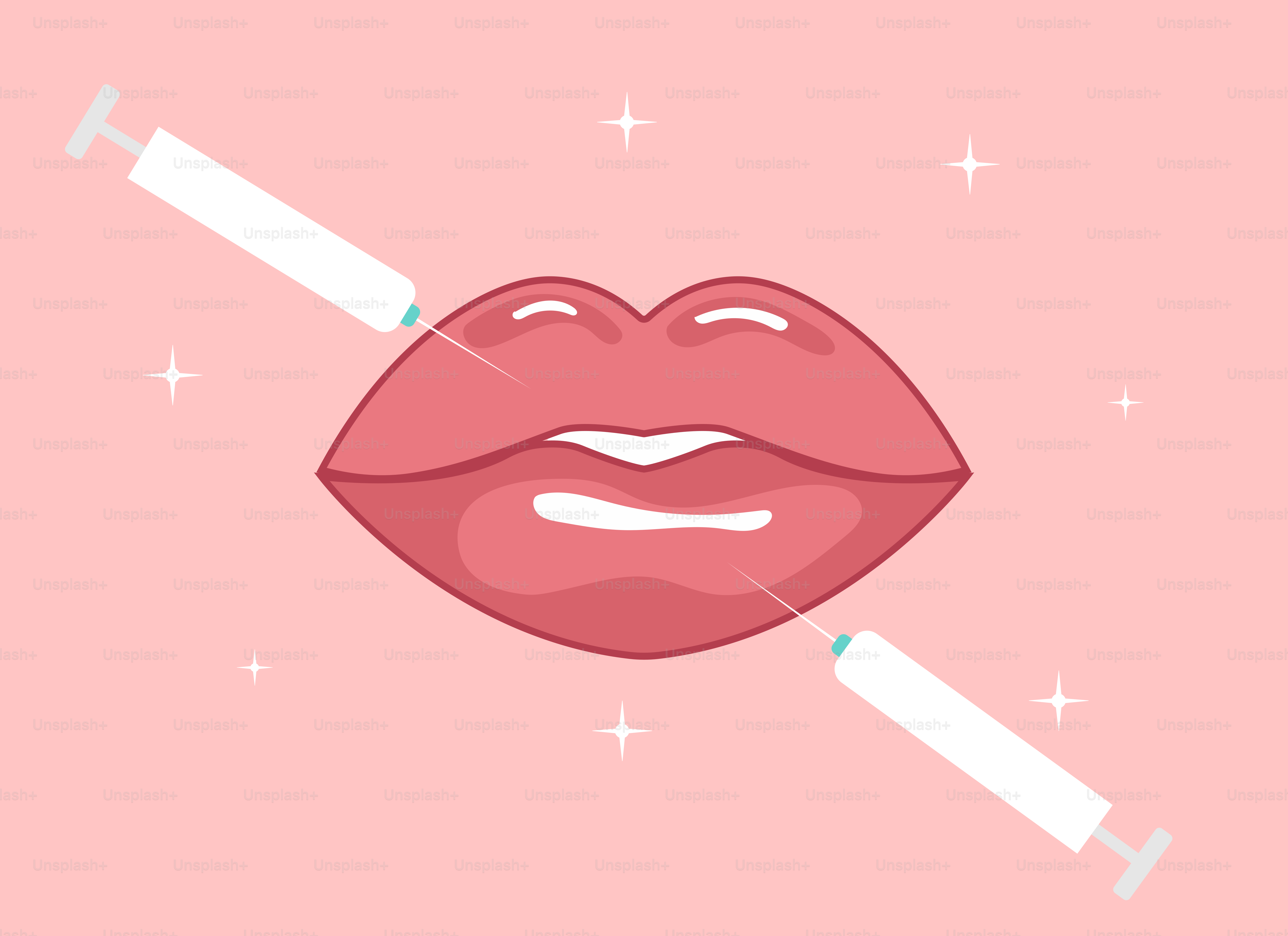 Los labios de una mujer con un sys sobresaliendo de él