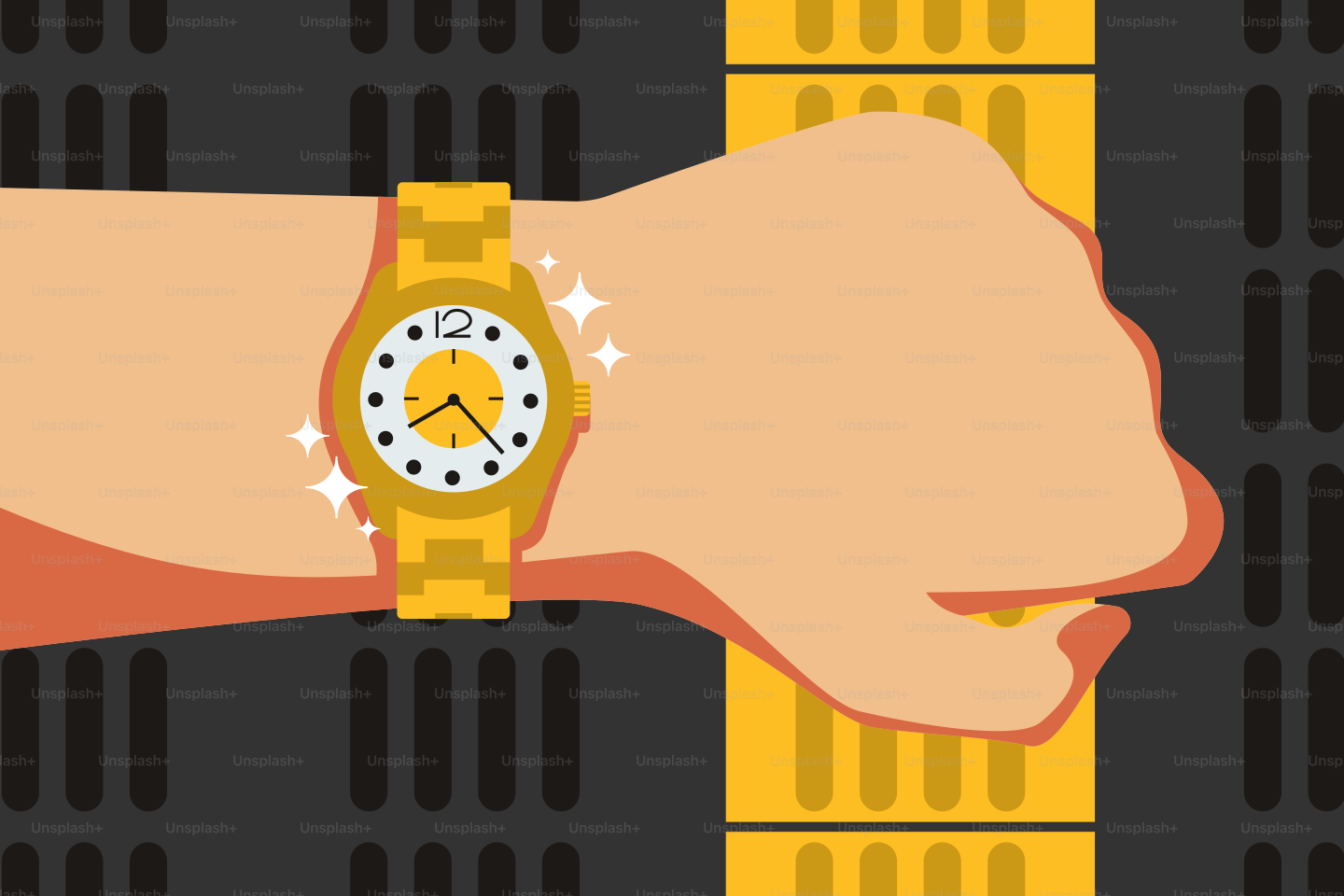 A person's wrist with a watch on it