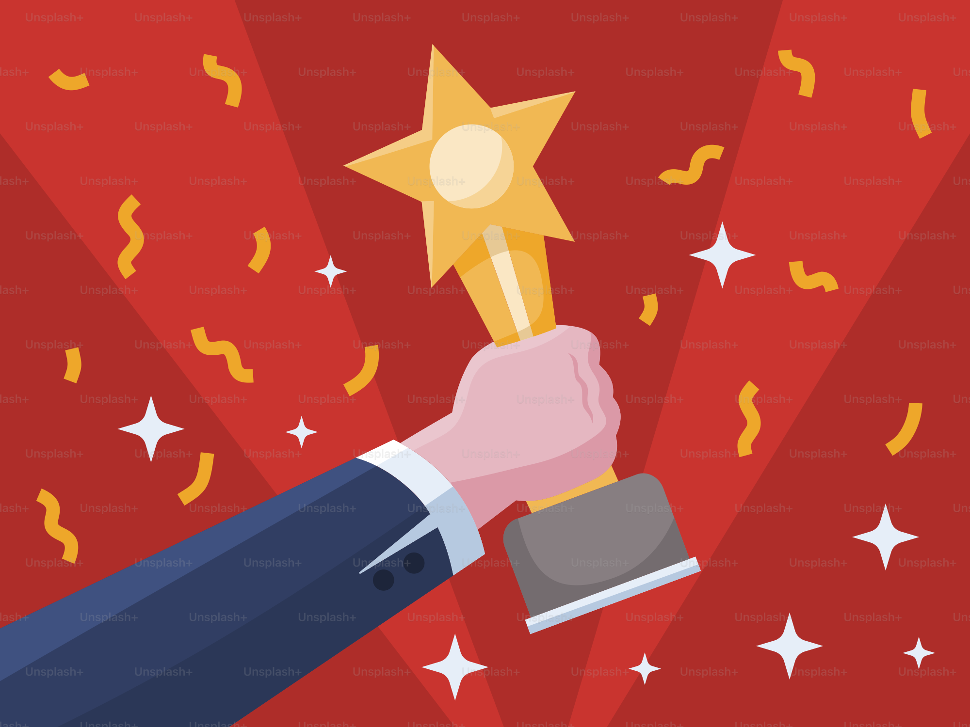 A hand holding a stamp with a star on it