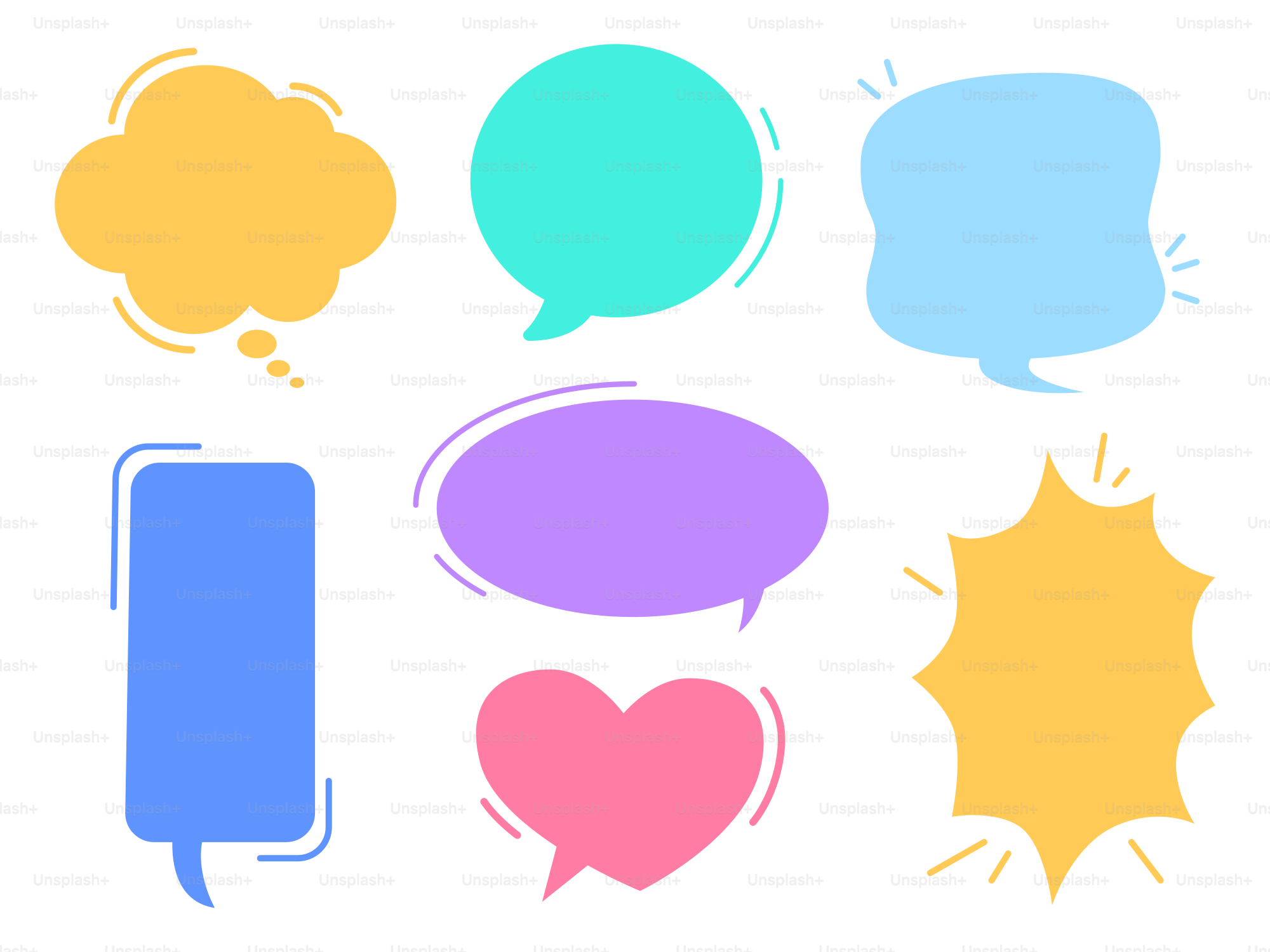 Un grupo de globos de diálogo con diferentes formas vector – Imagen de  Ilustración en Unsplash, image size:3000x2250