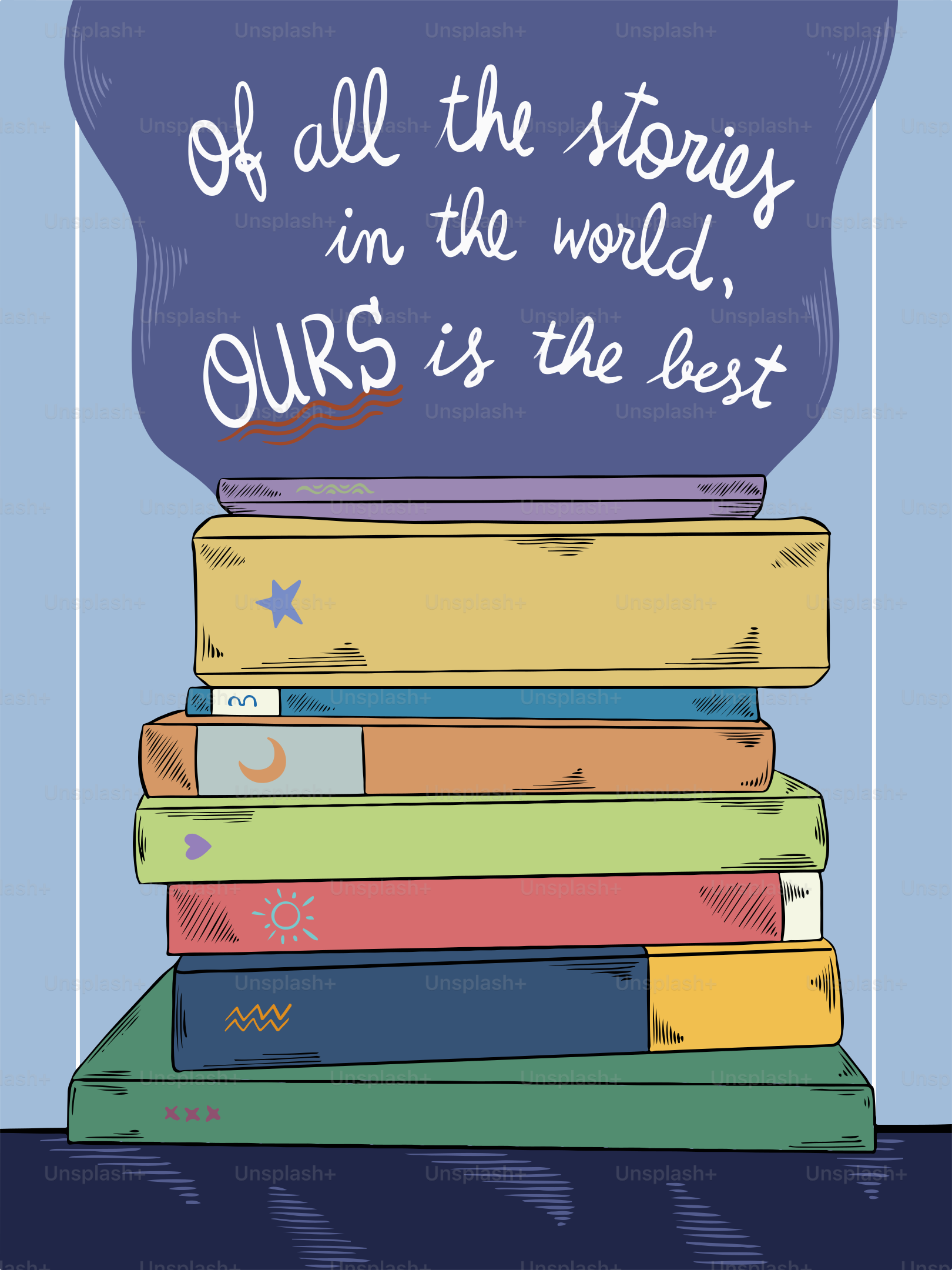 積み重なった本の山