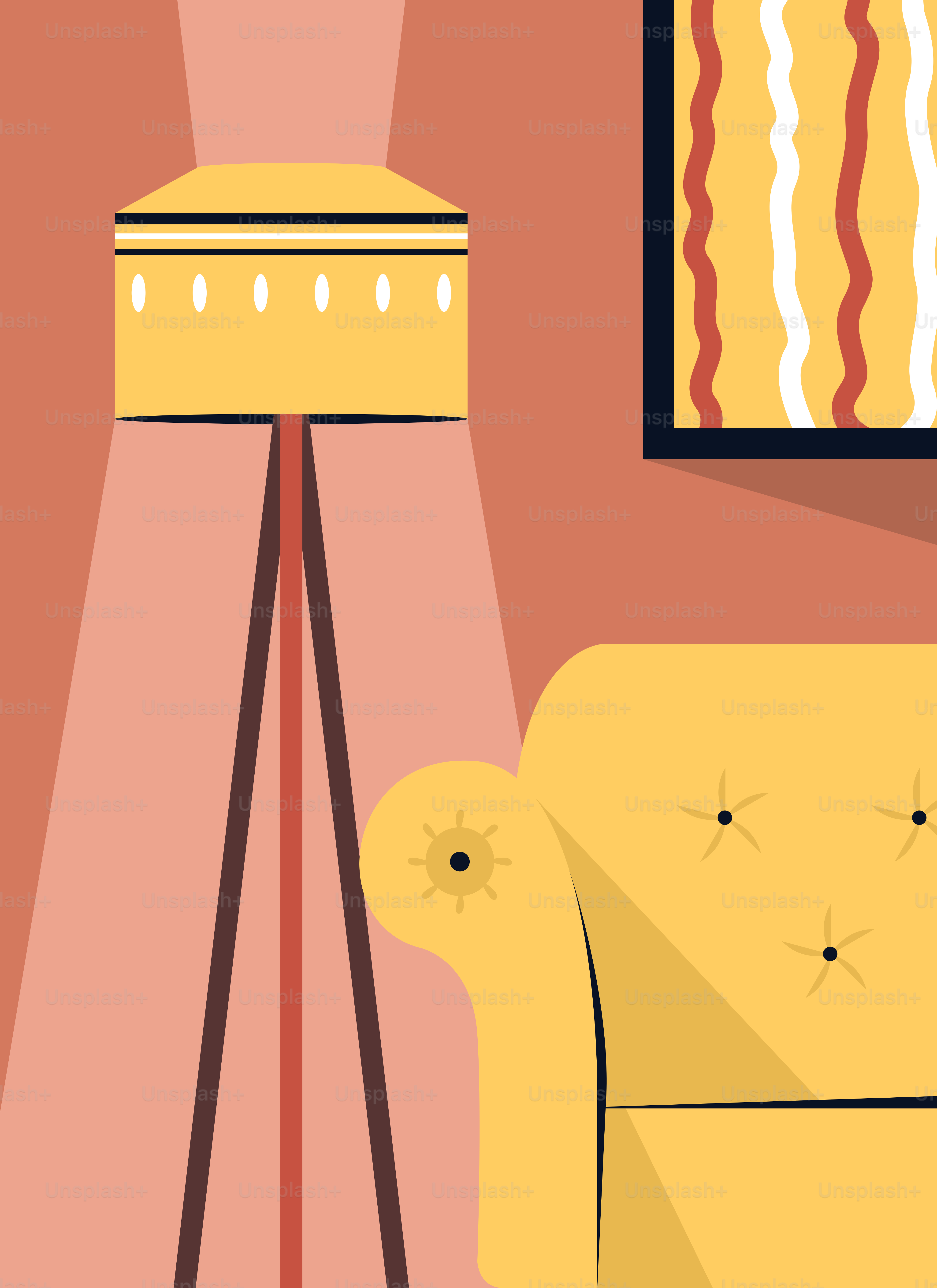 ソファとランプのあるリビングルーム