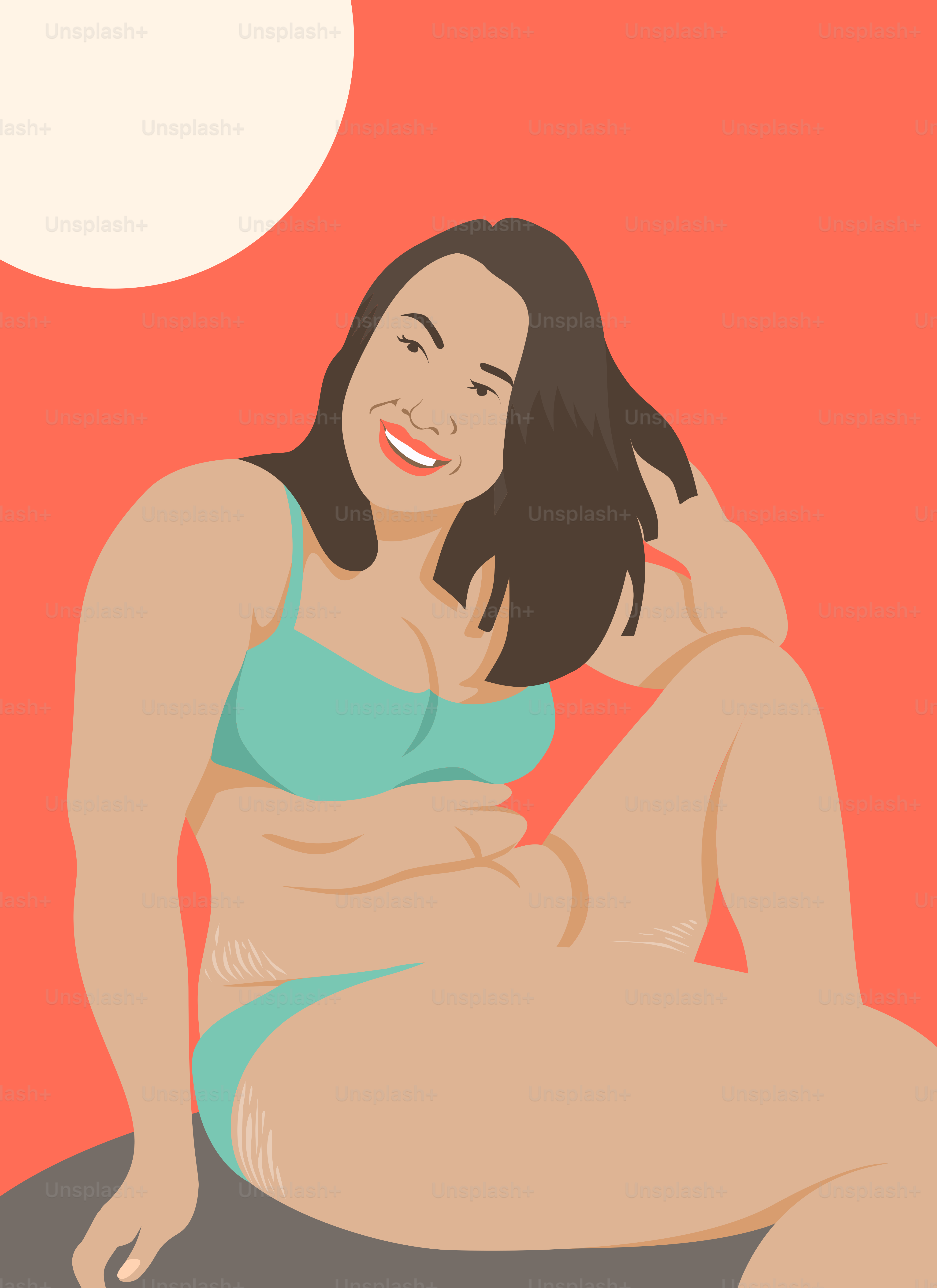 A woman in a bikini sitting on a rock