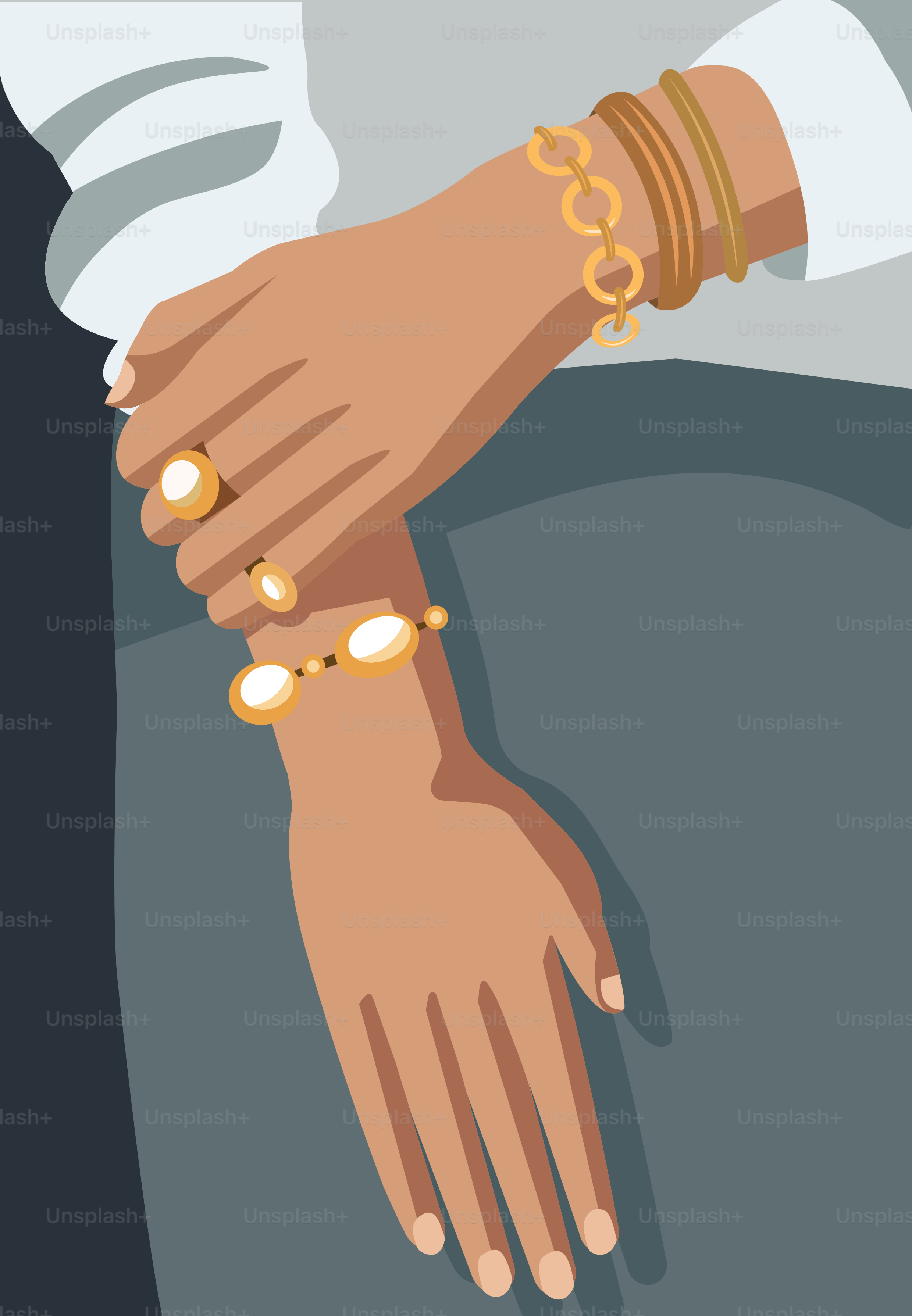 A woman's arm with two bracelets on it