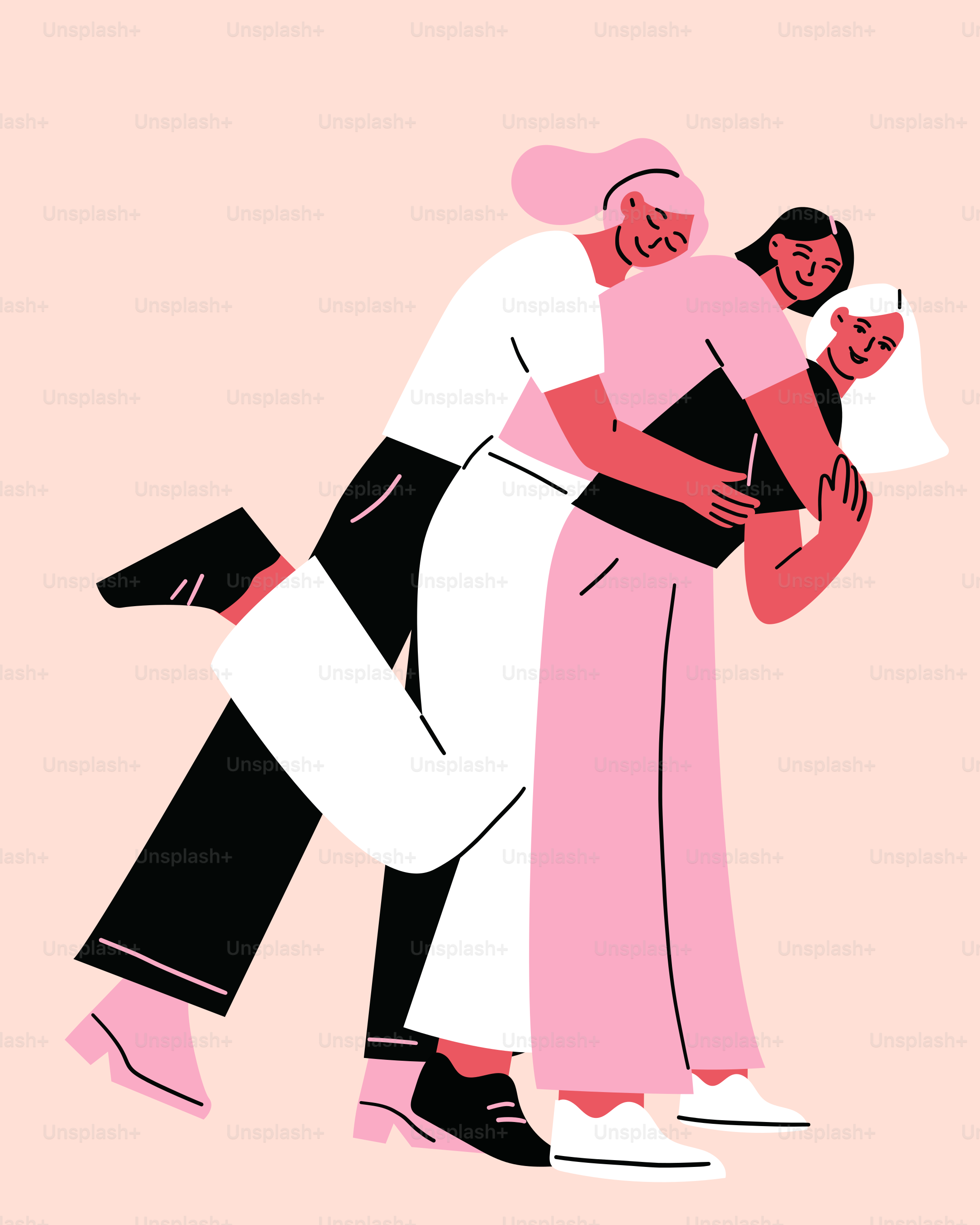 Un uomo e una donna che si abbracciano