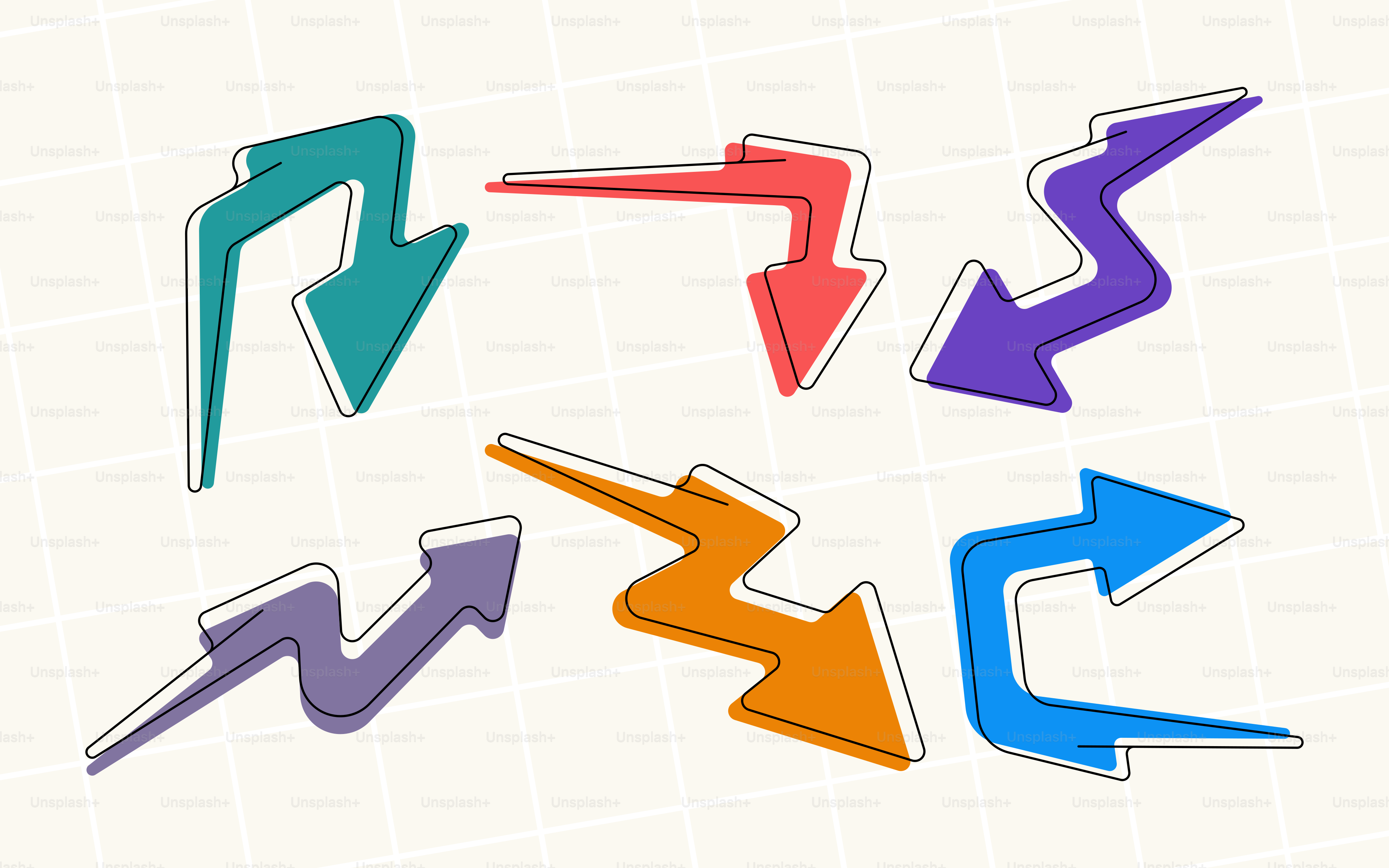 Eine Gruppe von Pfeilen, die in verschiedene Richtungen zeigen