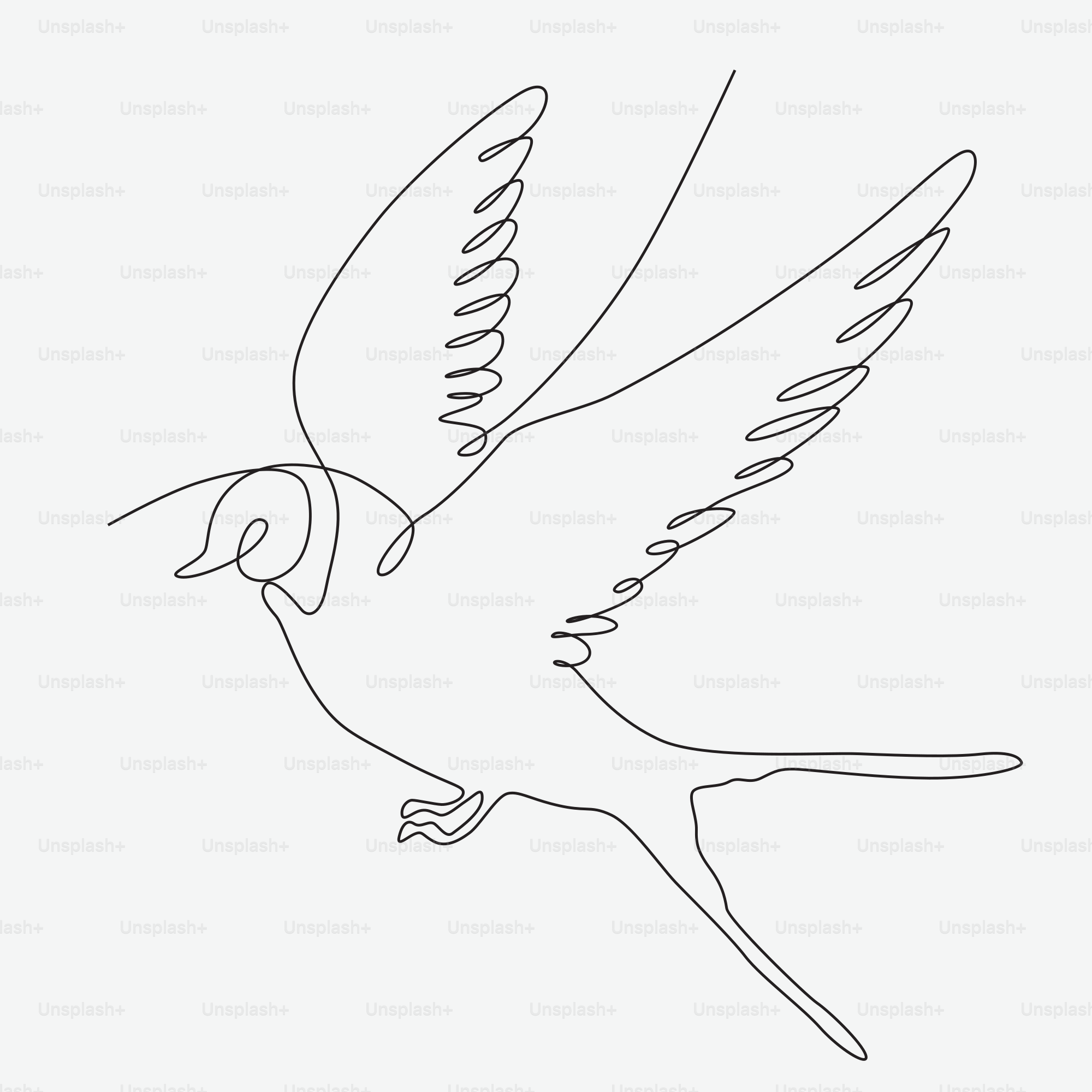 Um desenho de um pássaro voando no céu