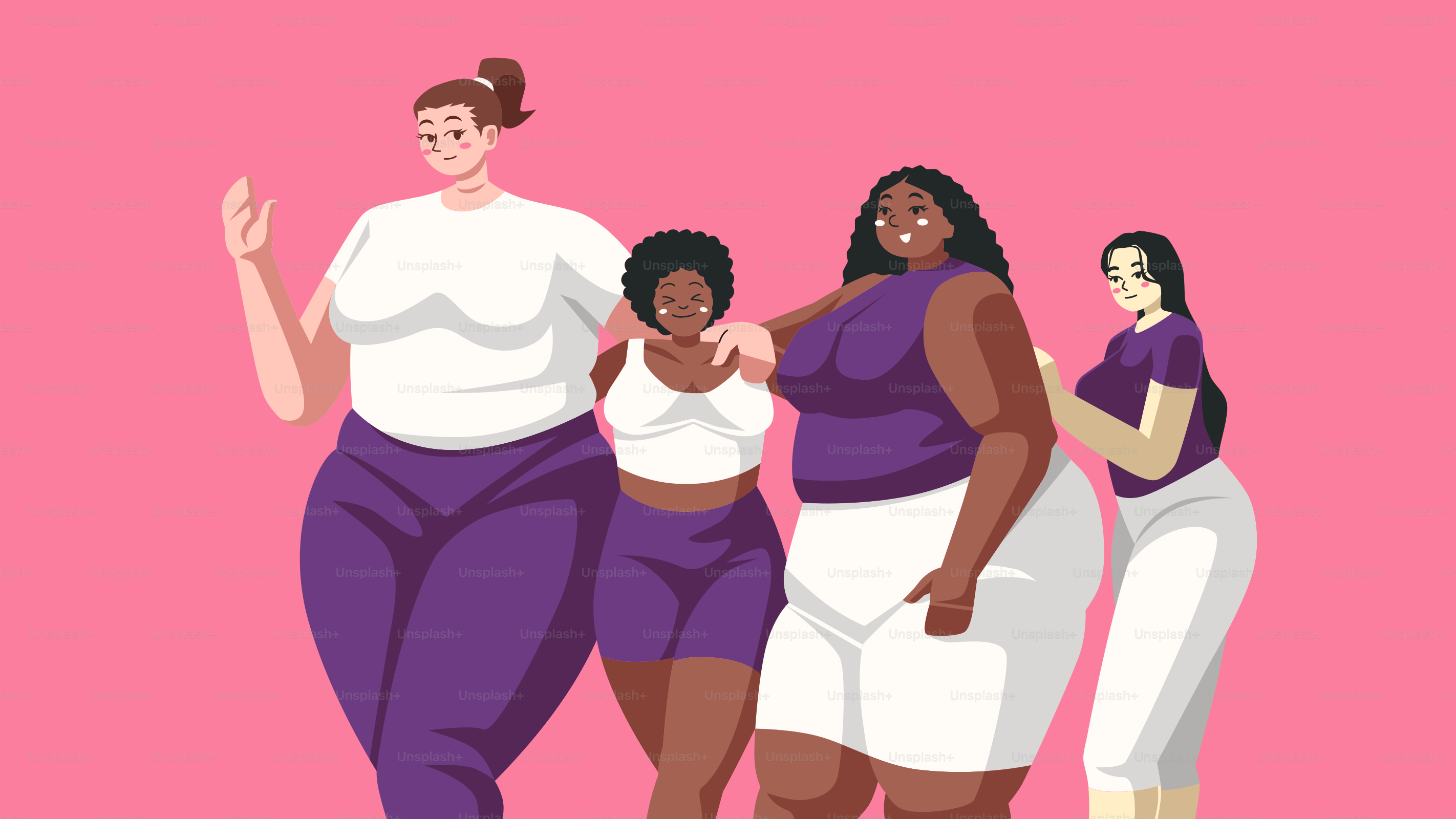 Un groupe de femmes debout côte à côte