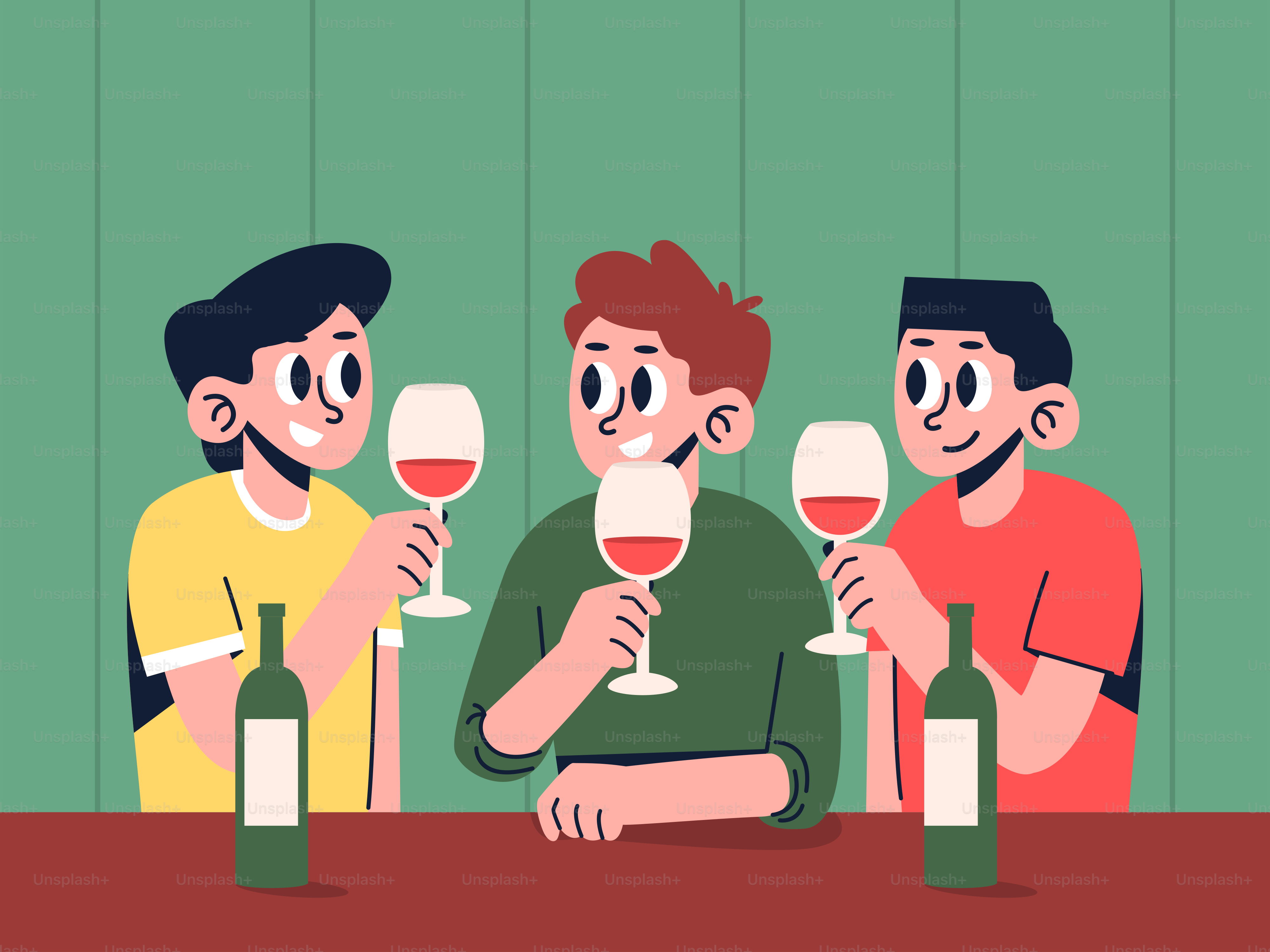 A group of people sitting at a table with wine glasses