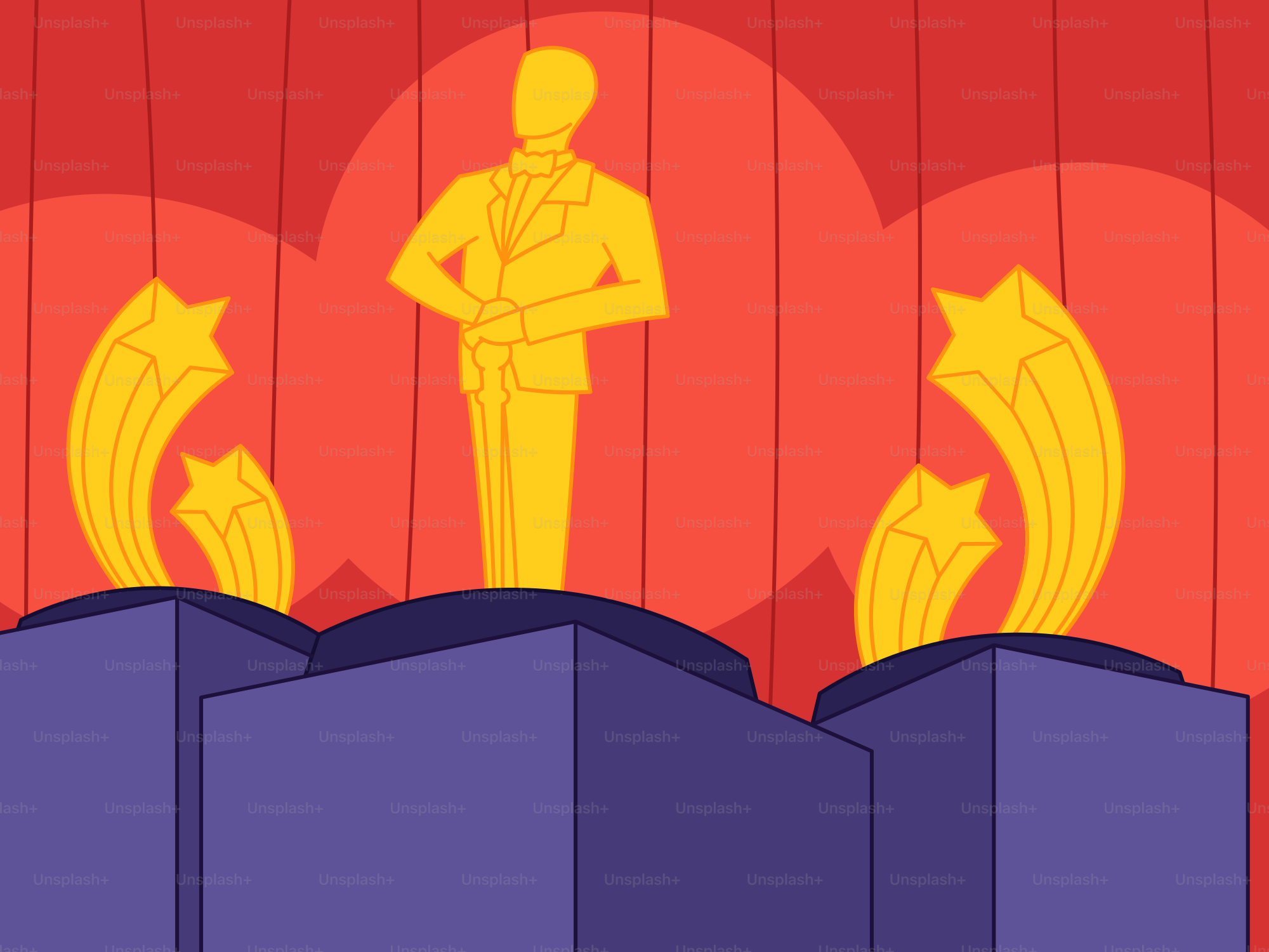 A man standing on top of two blue boxes