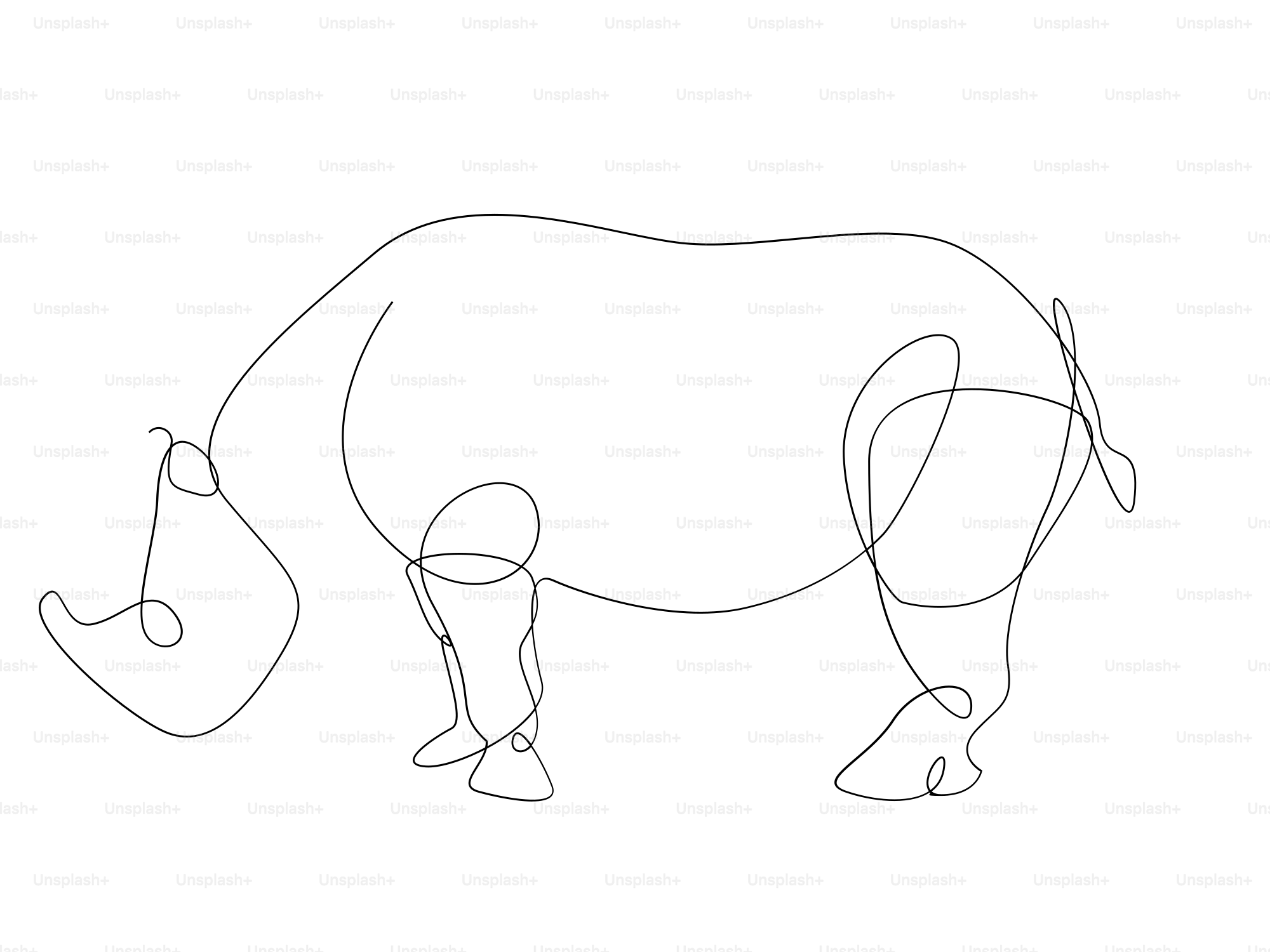 How to draw a rhinoceros step by step vector – Illustration Image on  Unsplash, image size:3000x2250