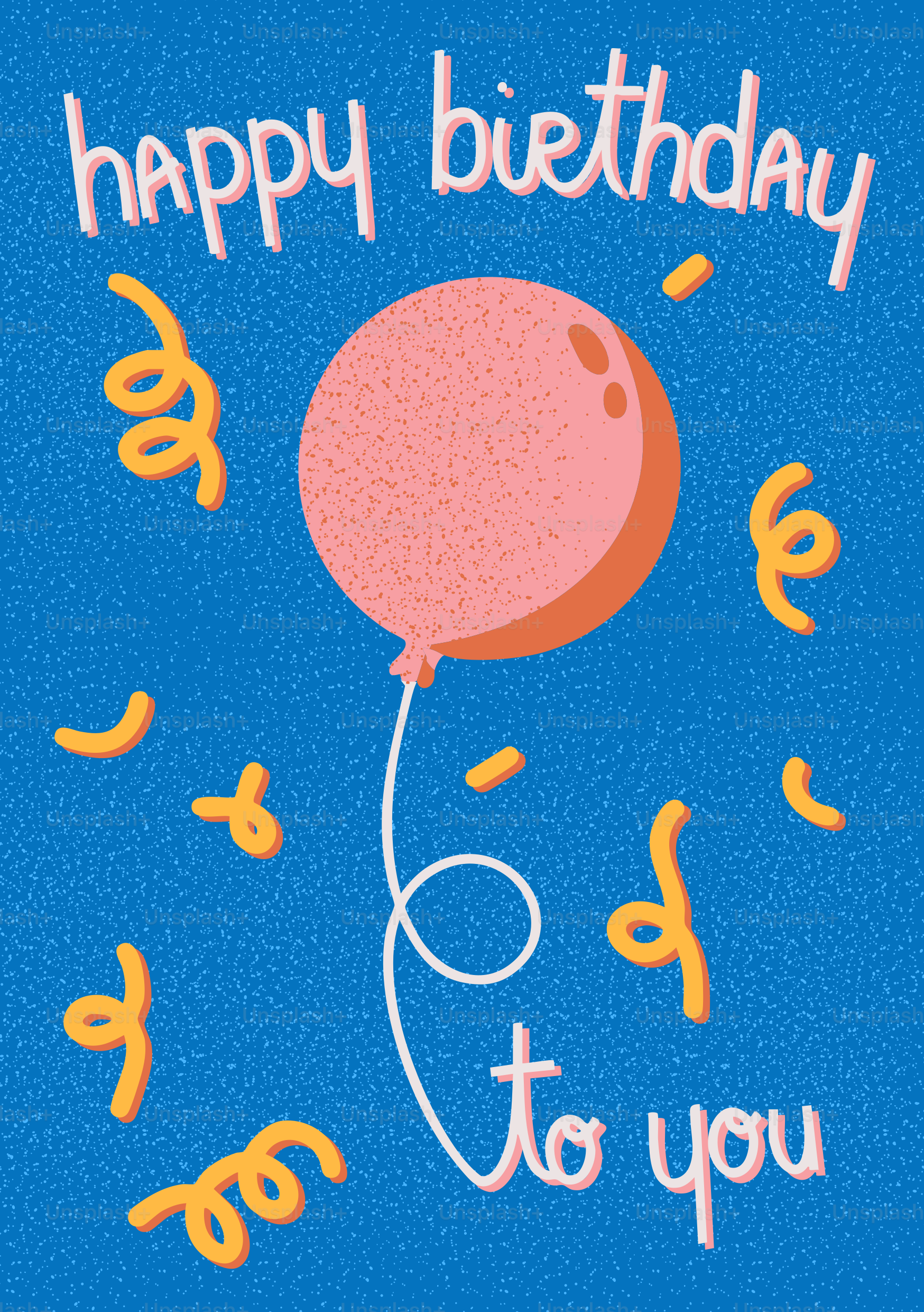 Une carte d’anniversaire bleue avec un ballon et les mots joyeux anniversaire à toi