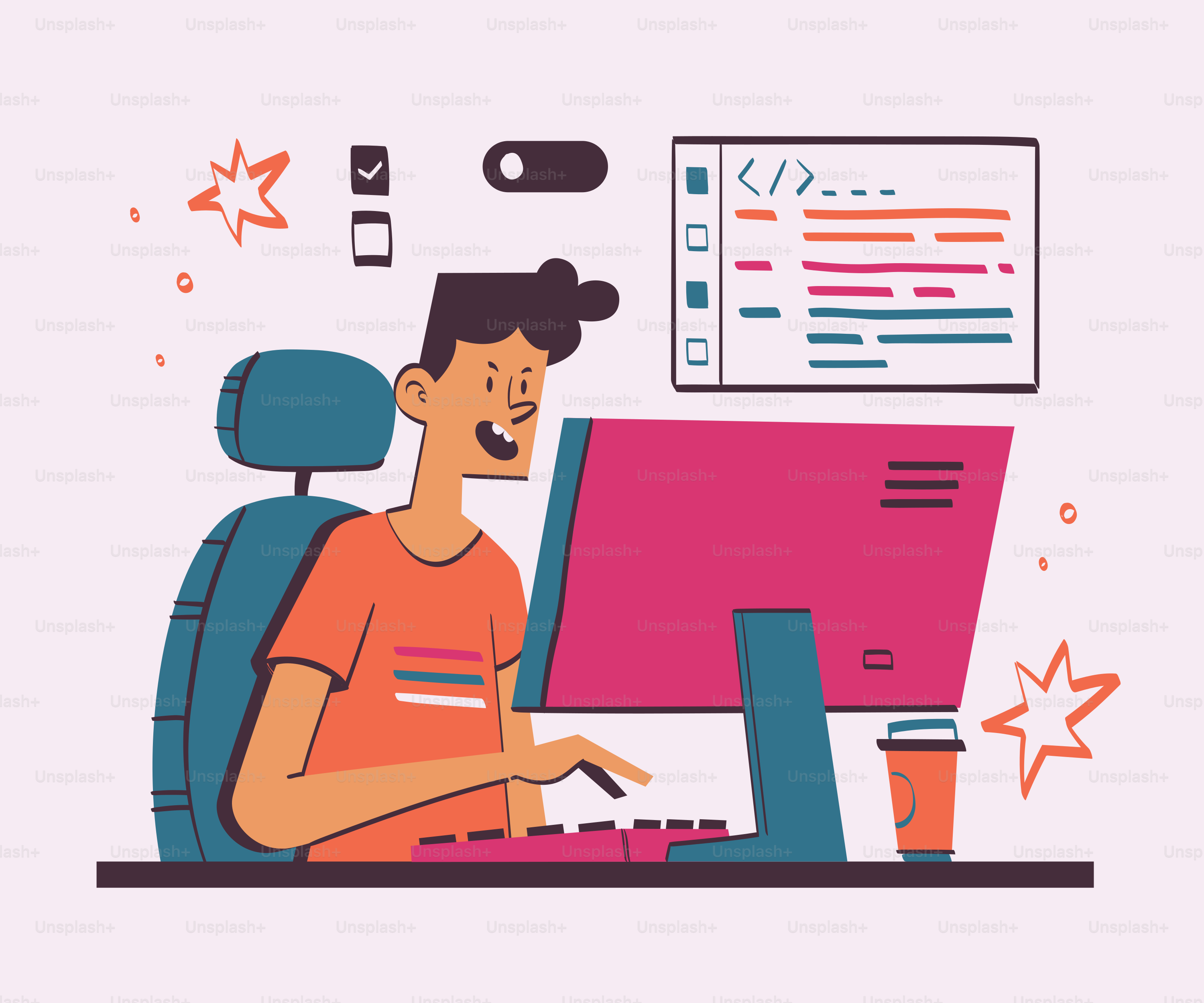 Un hombre sentado frente a un ordenador sobre un escritorio