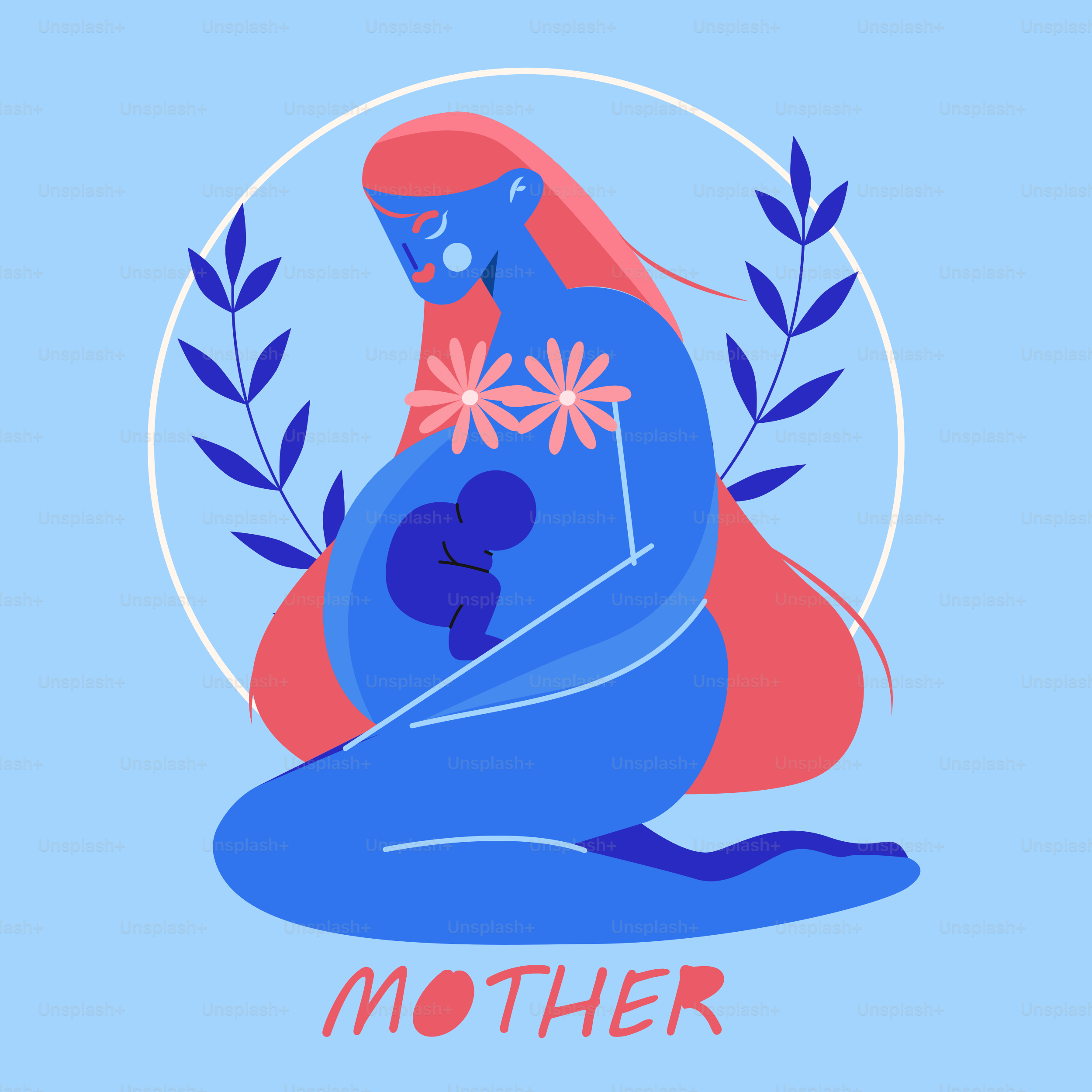 A pregnant woman sitting on the ground with a flower in her lap