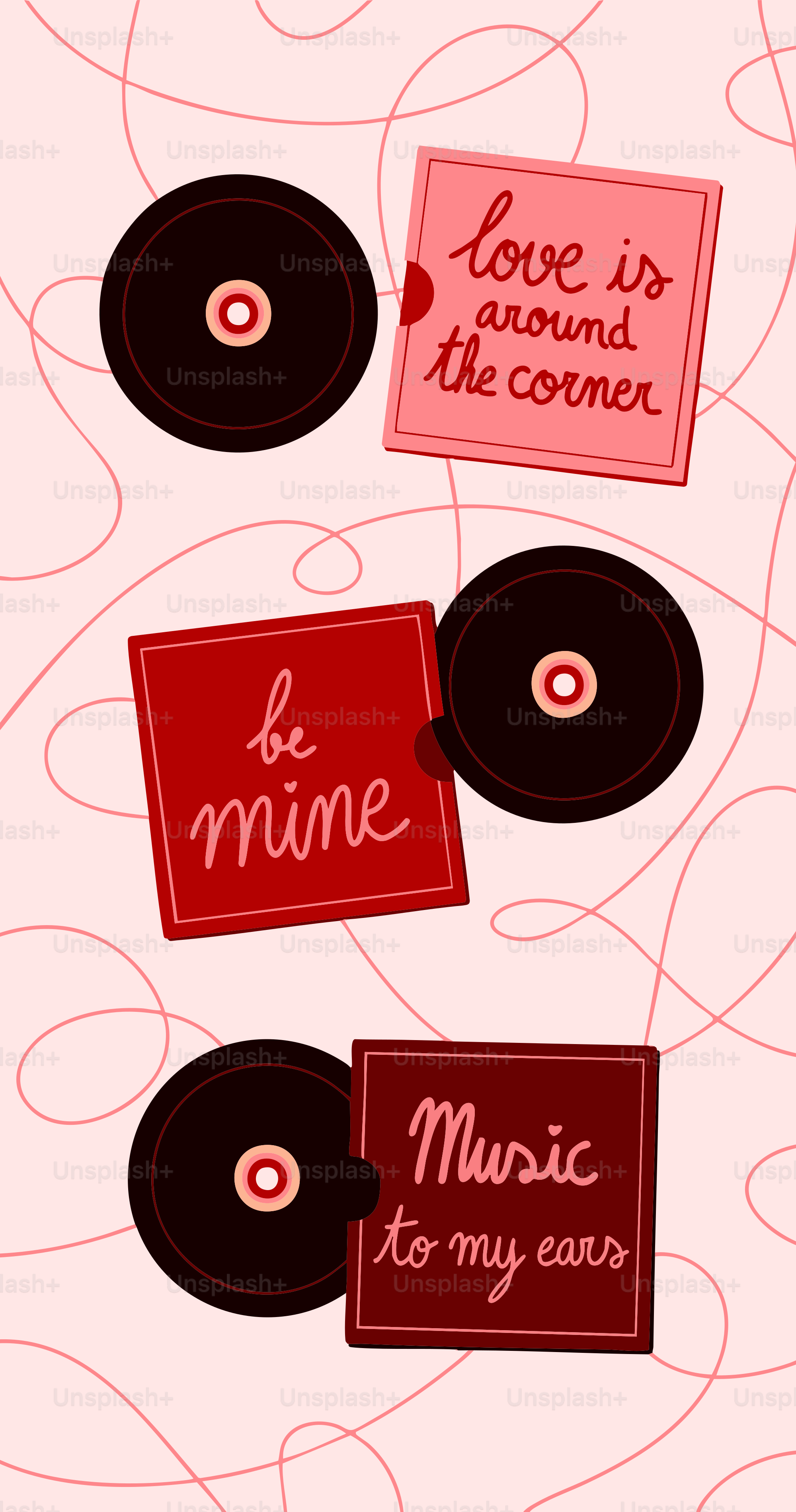 Ein paar Schallplatten, die übereinander liegen