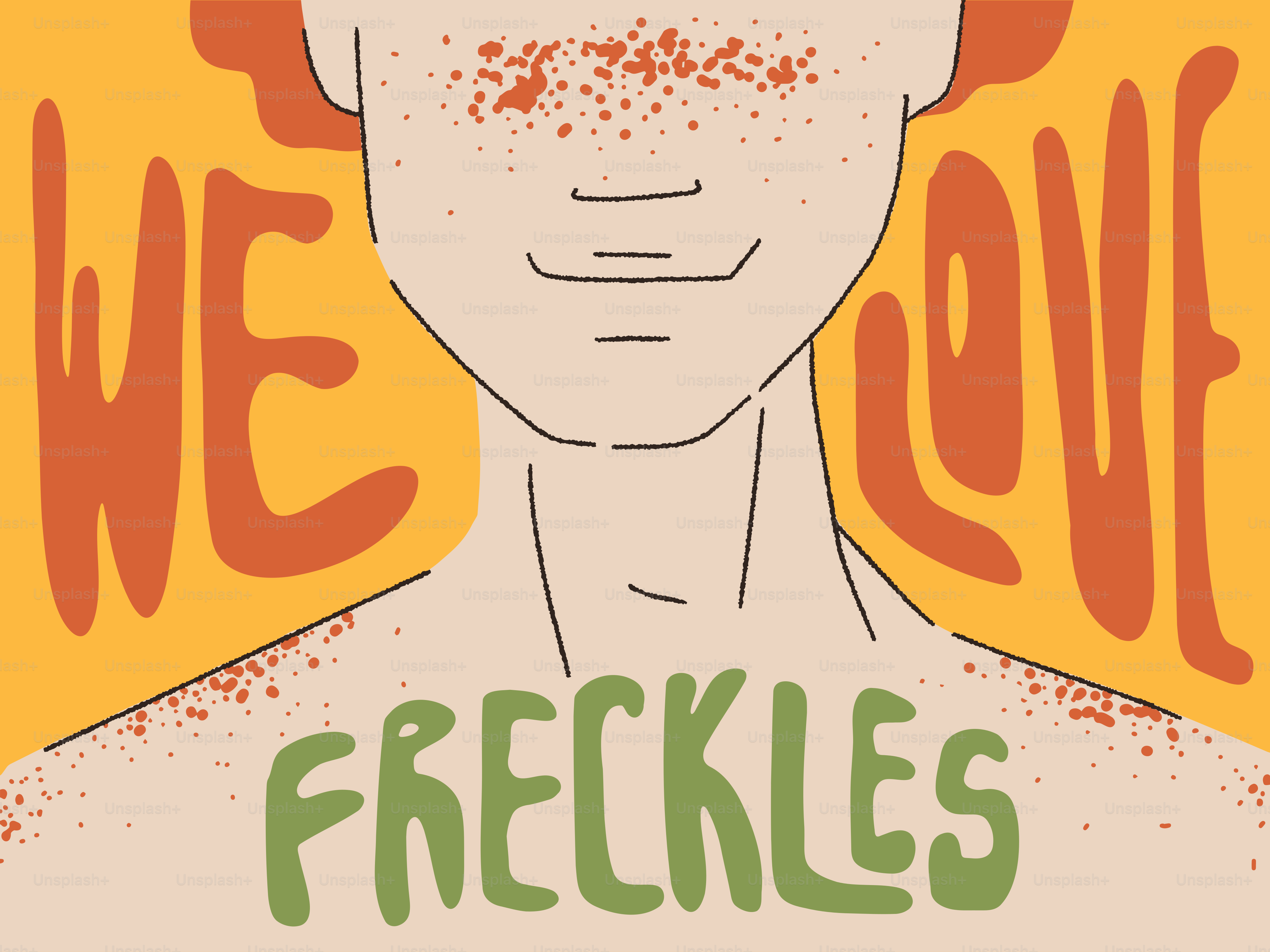 A man with a freckles on his face