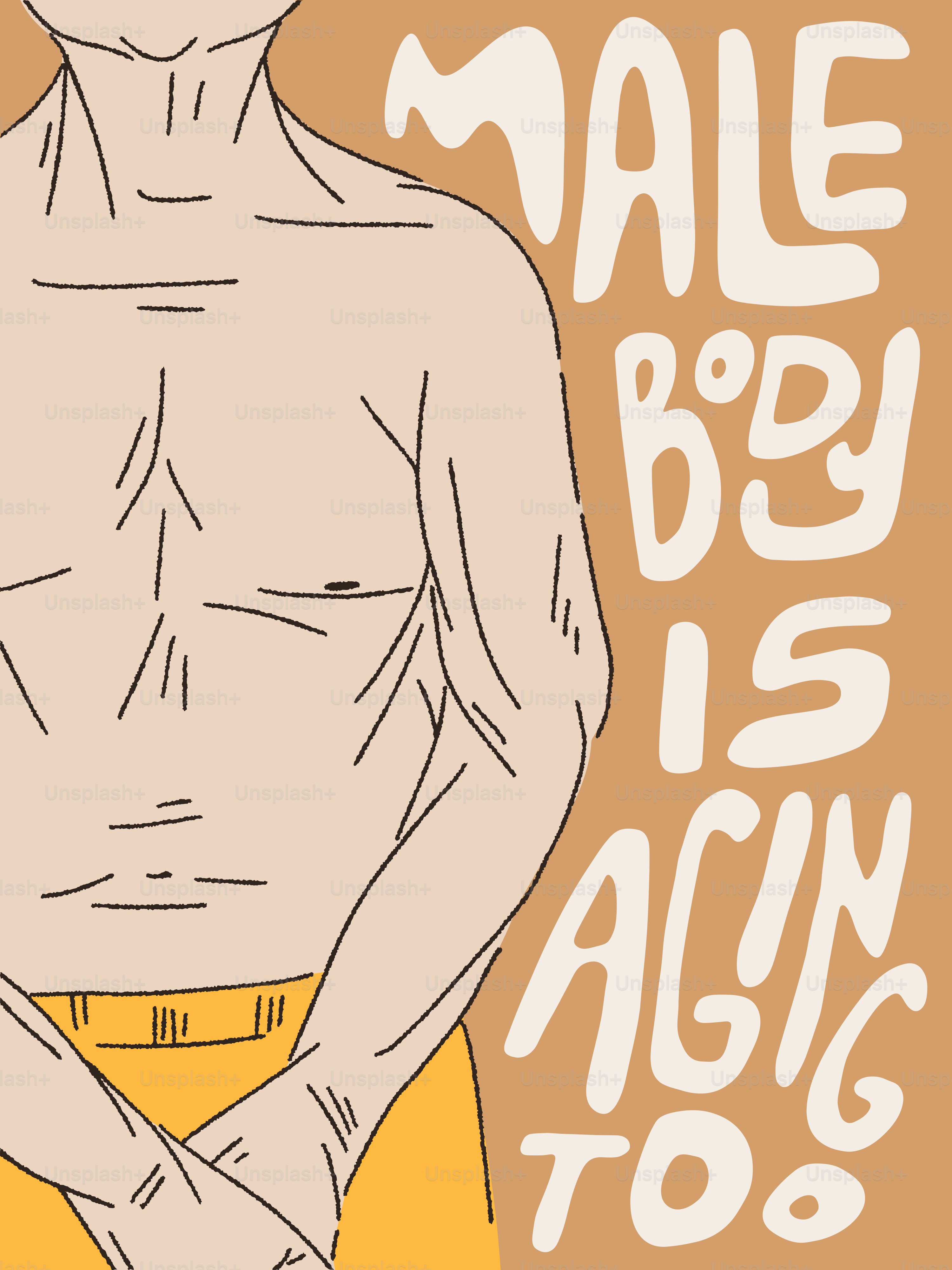 A drawing of a man with a measuring tape around his waist